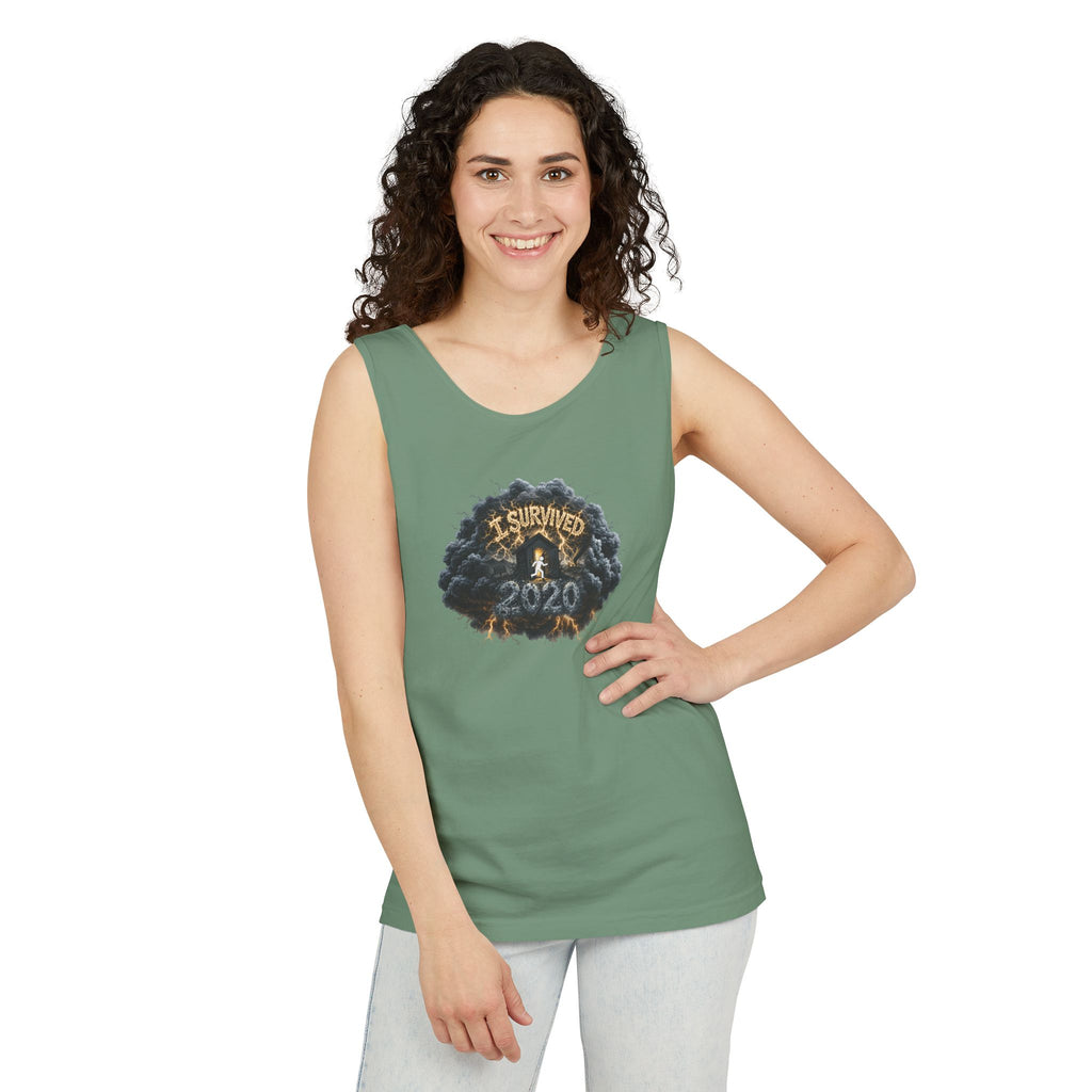 I Survived 2020 — Original PILOT Design: Director's Cut Unisex Garment-Dyed Tank Top