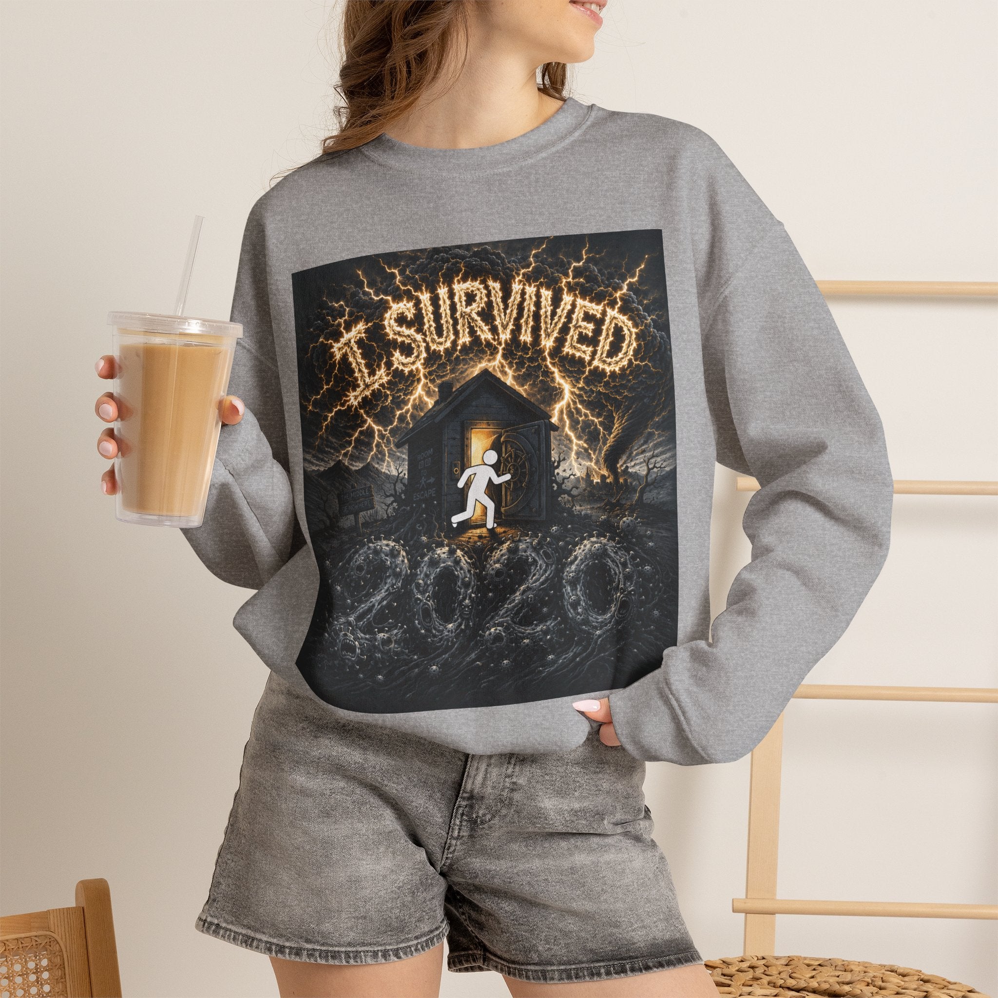I Survived 2020 — Original PILOT Design Unisex Heavy Blend™ Crewneck Sweatshirt