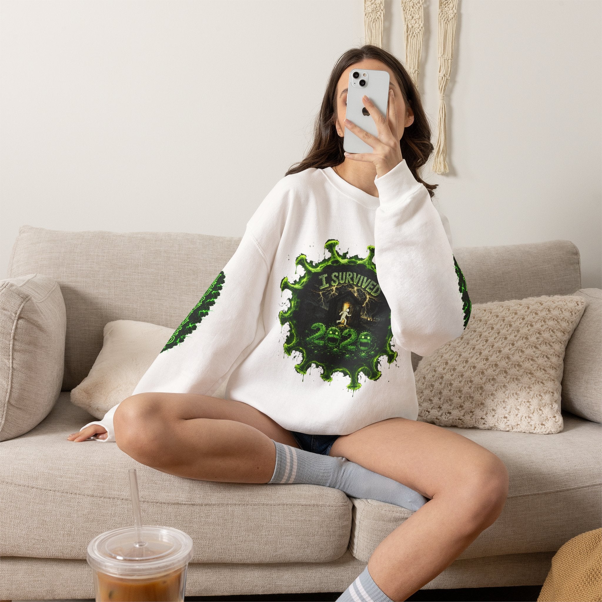 I Survived 2020 — Director's Cut S1:E4 "Mask Madness Mayhem Moment" | Pandemic Edition Unisex Heavy Blend™ Crewneck Sweatshirt