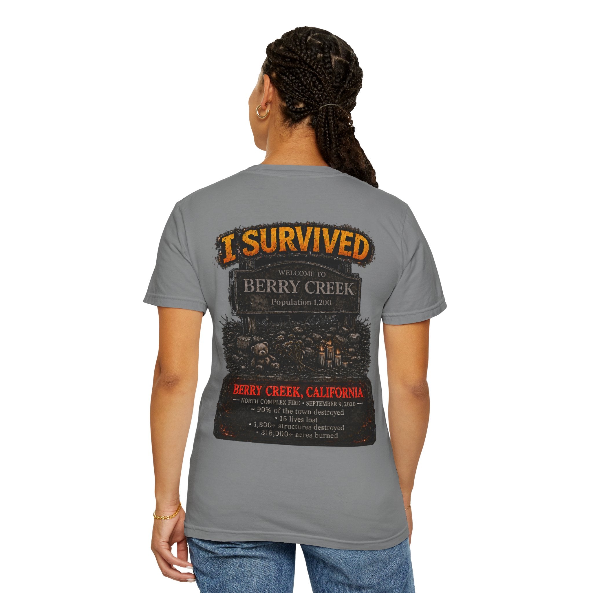 I Survived 2020 — Director's Cut S2:E1 "Berry Creek" | Wildfire Edition Memorial Unisex Garment-Dyed T-shirt
