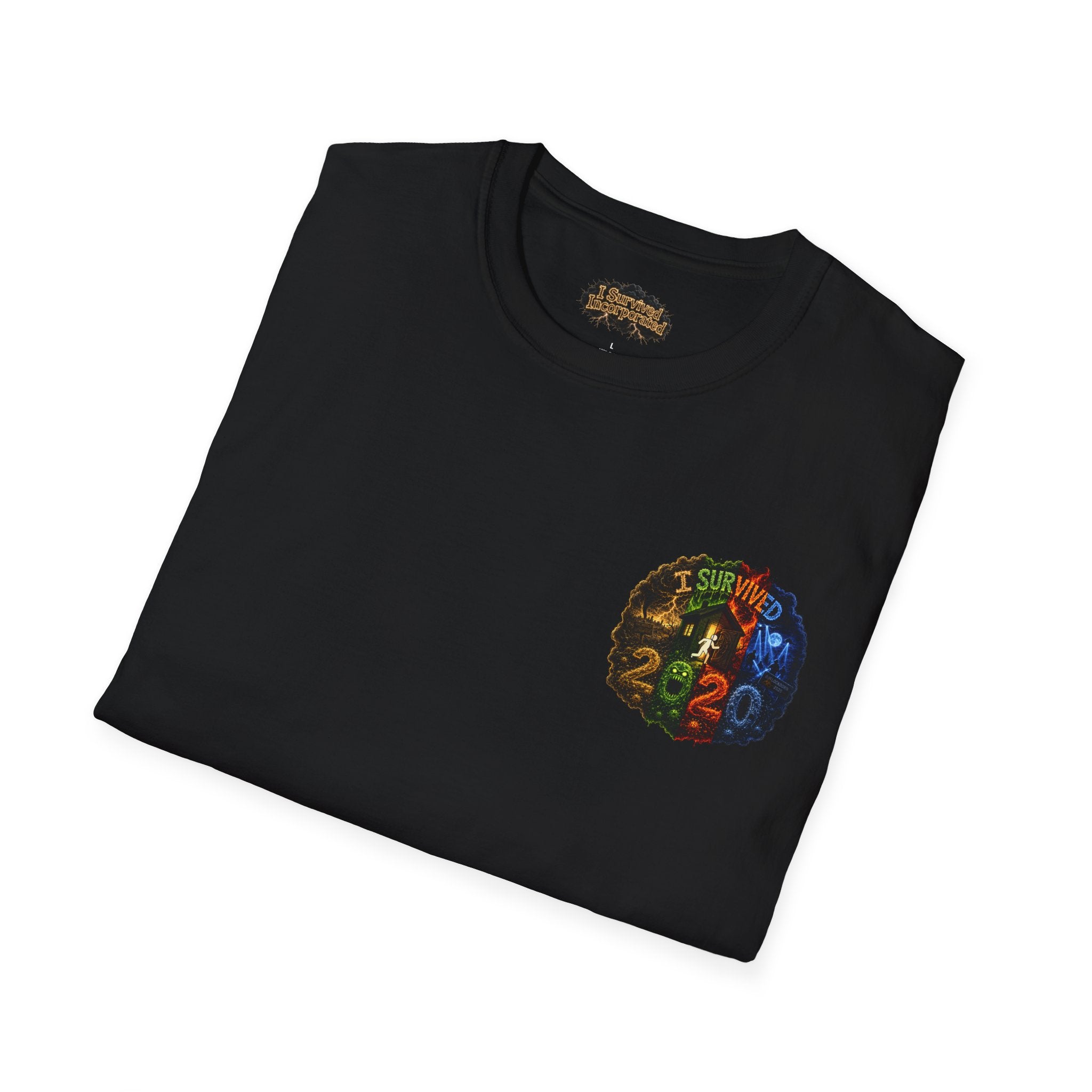I Survived 2020 — "No Signal" Test Pattern Tee Alien Broadcast Finale Summer Premiere Unisex Softstyle T-Shirt