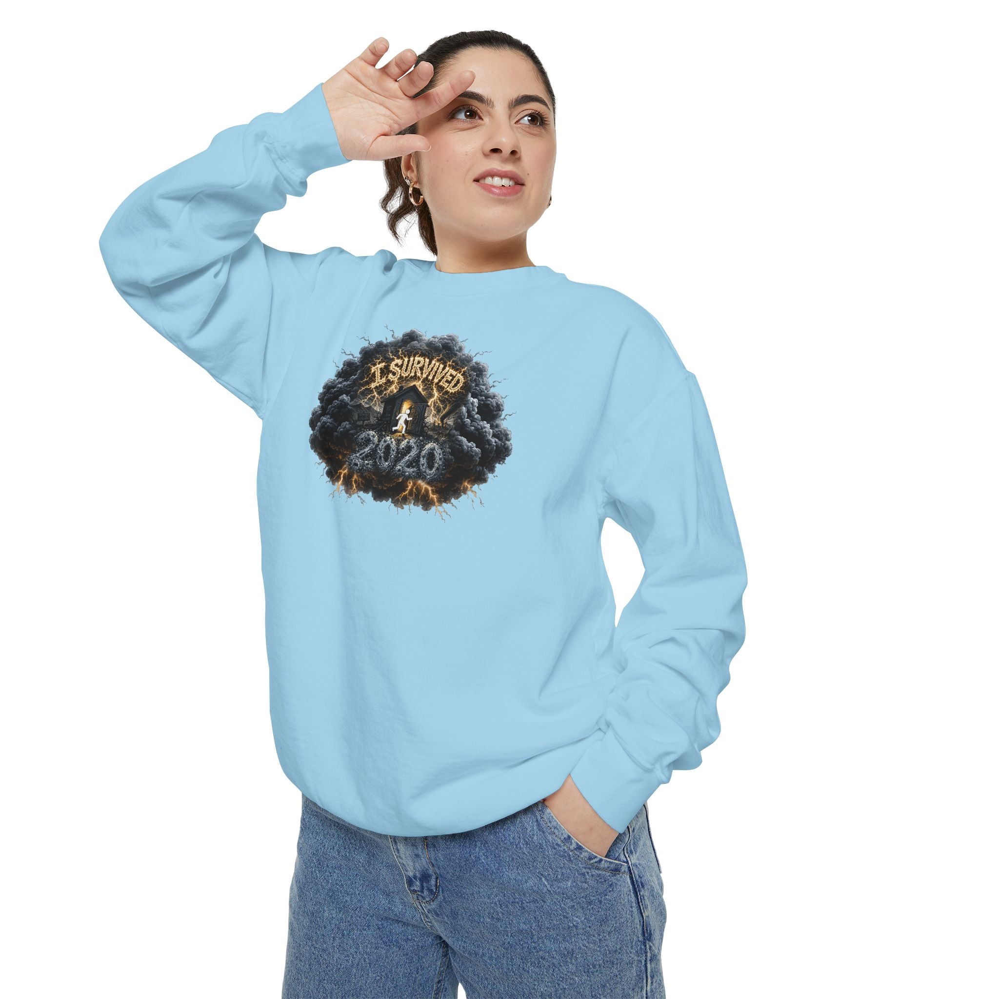 I Survived 2020 — Original PILOT Design: Director's Cut Unisex Garment-Dyed Sweatshirt