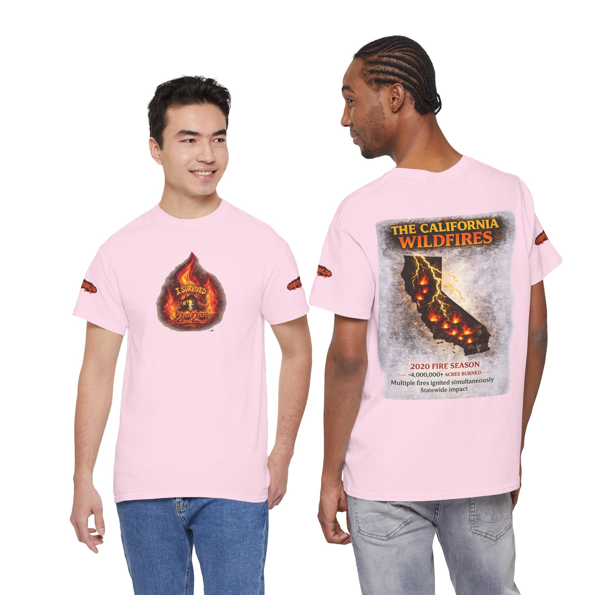 I Survived 2020 — WILDFIRES S2:E3: Director's Cut Special Edition "The California Wildfires" Memorial Unisex Heavy Cotton Tee