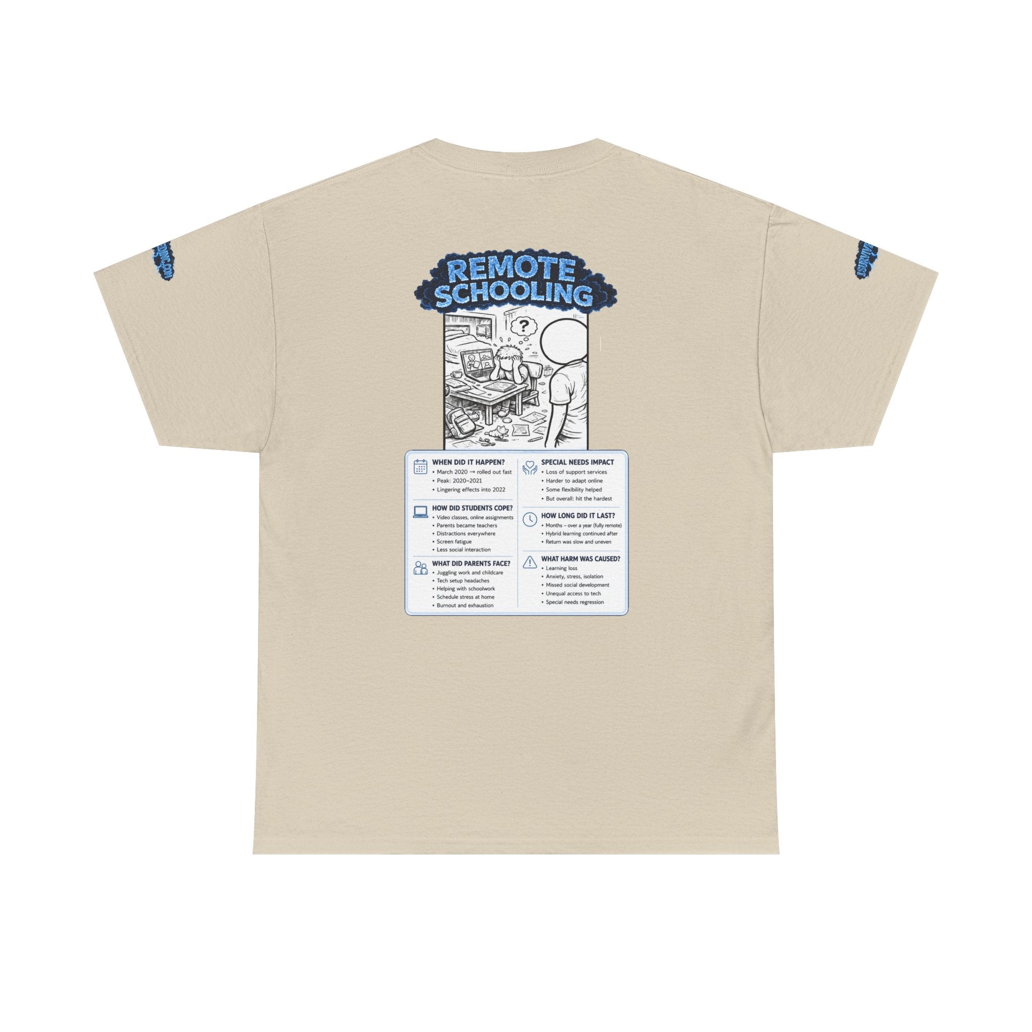 I Survived 2020 — LOCKDOWN S3:E3: Director's Cut Special Edition "Remote Schooling" Unisex Heavy Cotton Tee