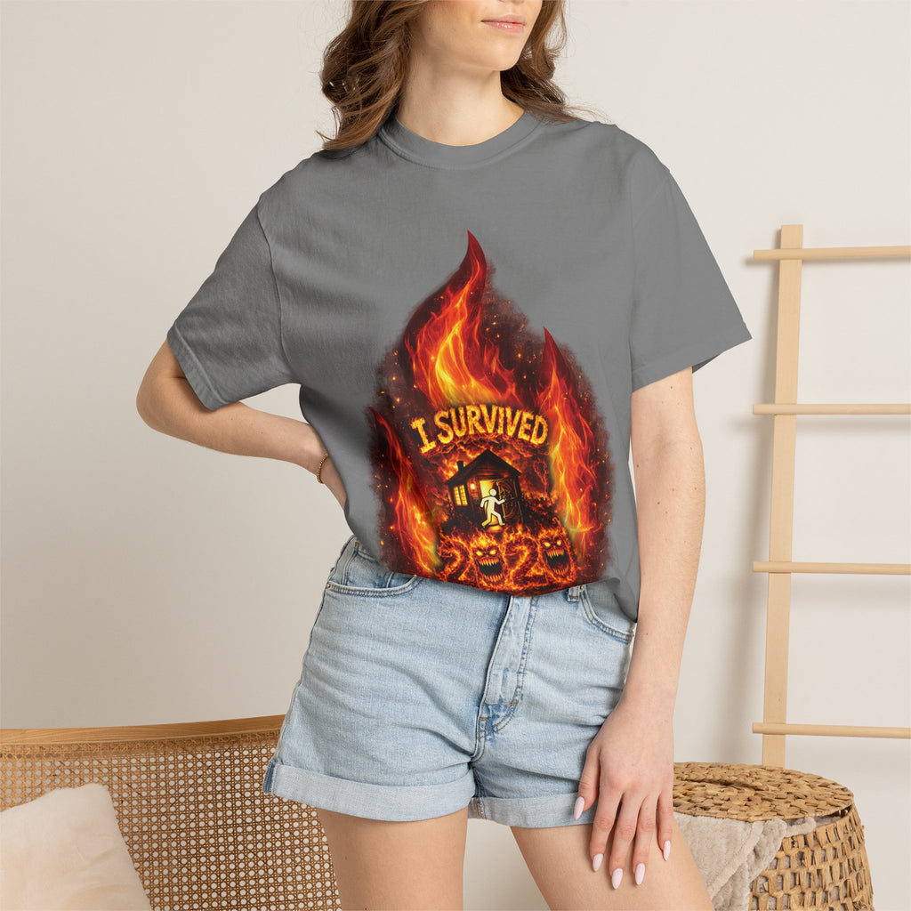I Survived 2020 — Director's Cut S2:E3 "The California Wildfires" | Wildfire Edition Memorial Unisex Garment-Dyed T-shirt