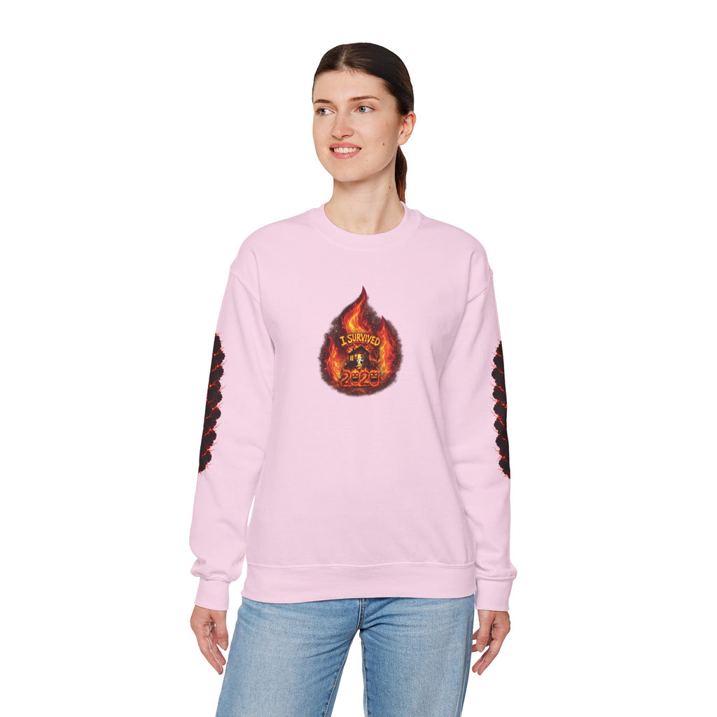 I Survived 2020 — WILDFIRES S2:E1: Director's Cut "Berry Creek" Memorial Unisex Heavy Blend™ Crewneck Sweatshirt