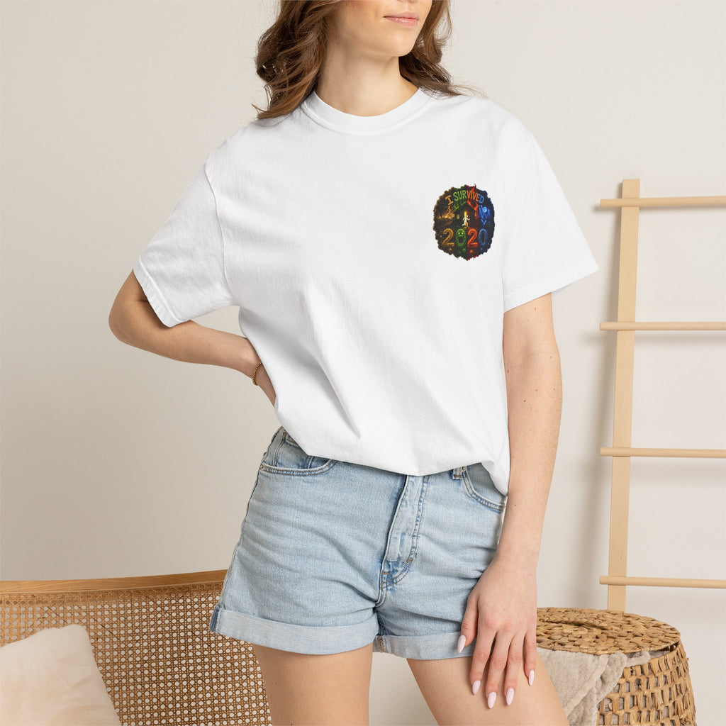 I Survived 2020 — "No Signal" Test Pattern Tee Alien Broadcast Finale Summer Premiere Unisex Garment-Dyed T-shirt