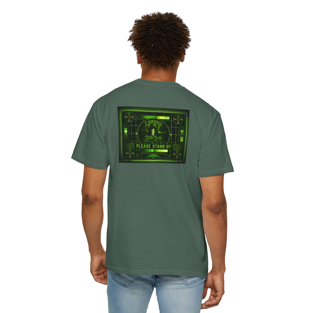 I Survived 2020 — "Please Stand By" Test Pattern Toxic Signal Tee Summer Premiere Unisex Garment-Dyed T-shirt