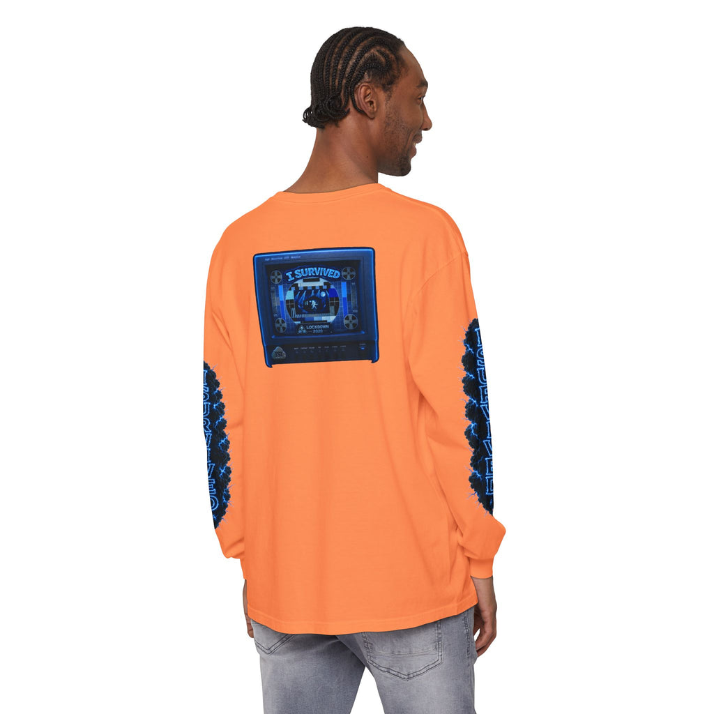 I Survived 2020 — "Please Stand By" Test Pattern Tee Lockdown Special Edition Summer Exclusive Unisex Garment-Dyed Long Sleeve T-Shirt