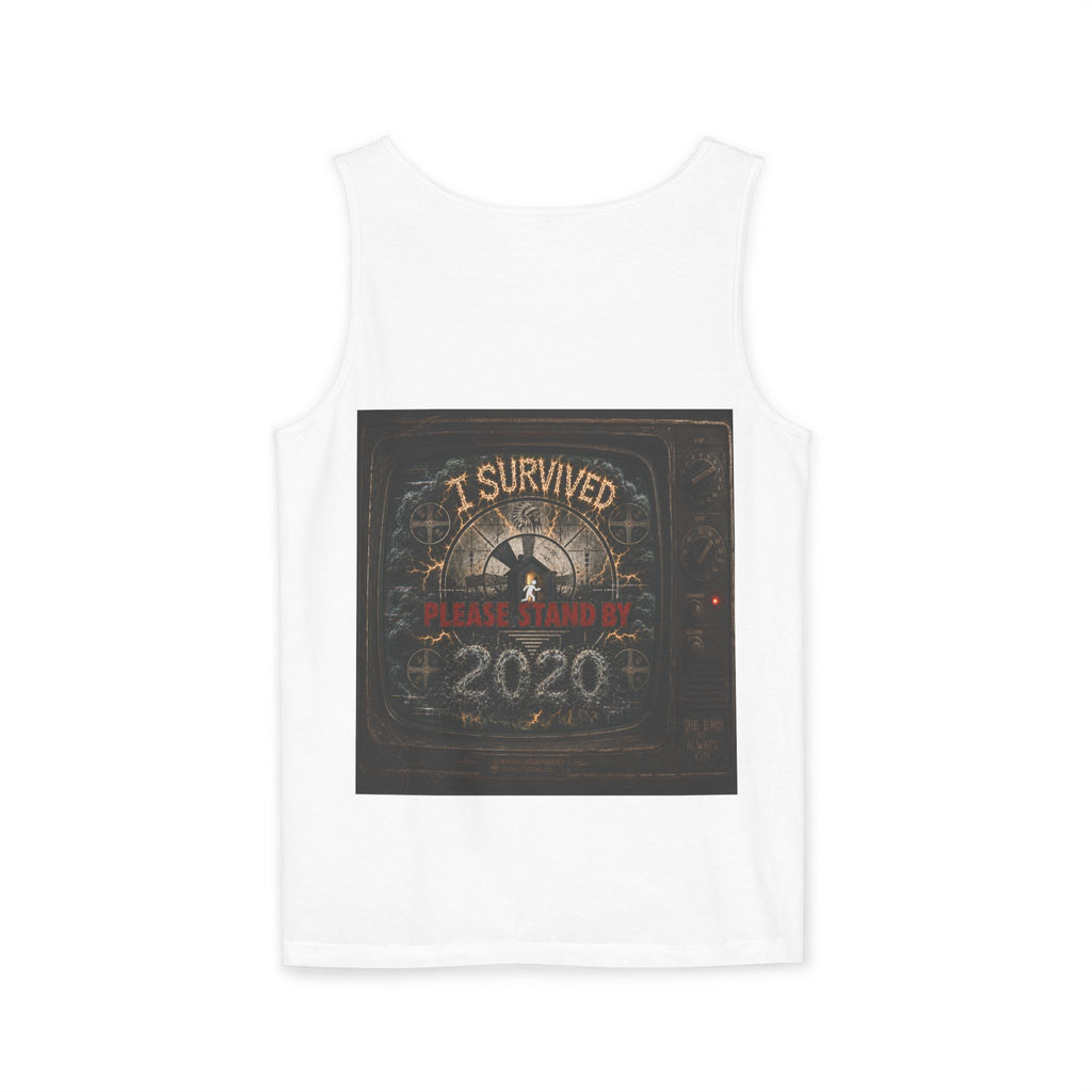 I Survived 2020 — "Please Stand By" Test Pattern Tee Summer Premier  Unisex Garment-Dyed Tank Top