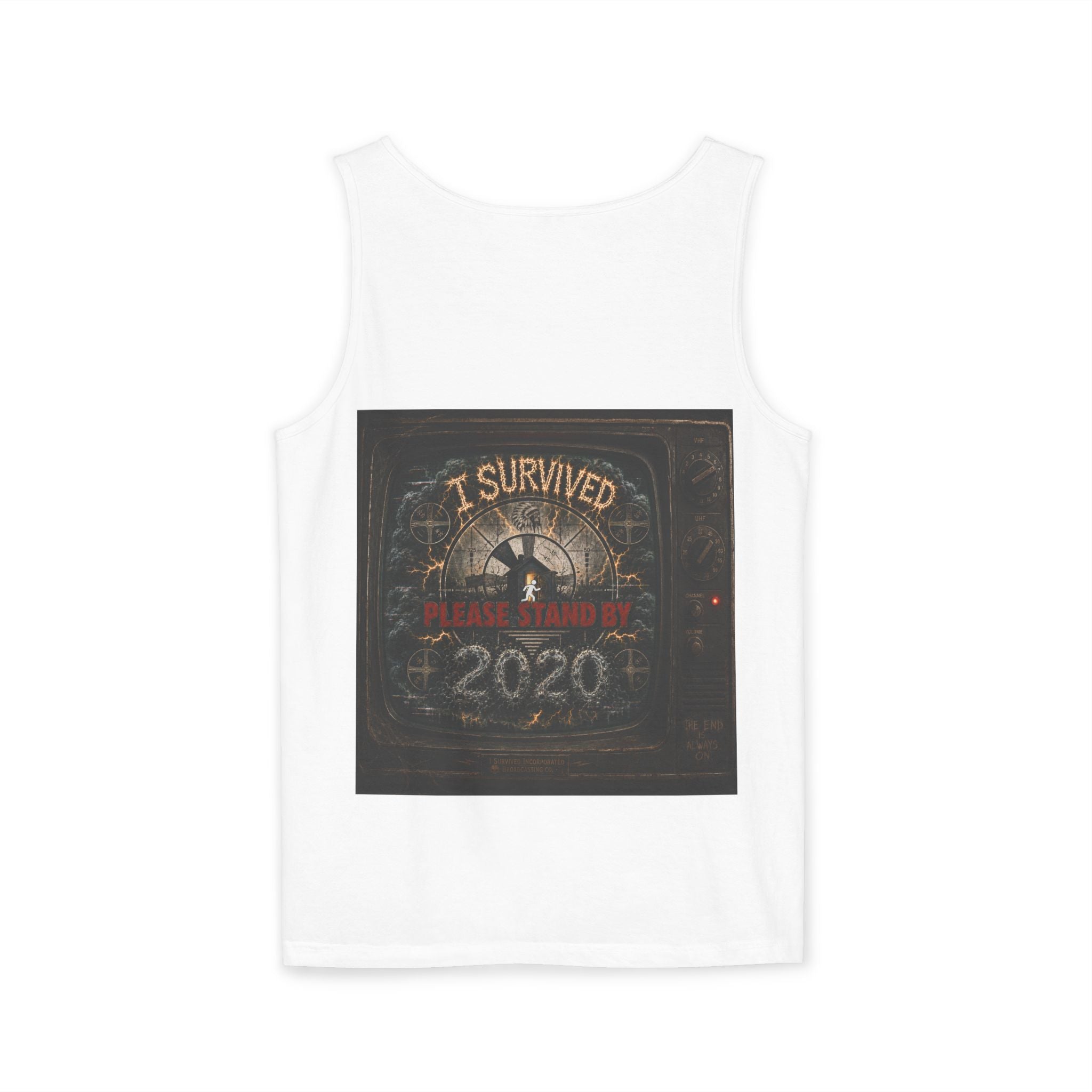 I Survived 2020 — "Please Stand By" Test Pattern Tee Summer Premier  Unisex Garment-Dyed Tank Top