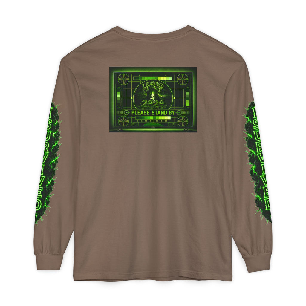 I Survived 2020 — "Please Stand By" Test Pattern Toxic Signal Tee Special Edition Summer Premiere Unisex Garment-Dyed Long Sleeve T-Shirt