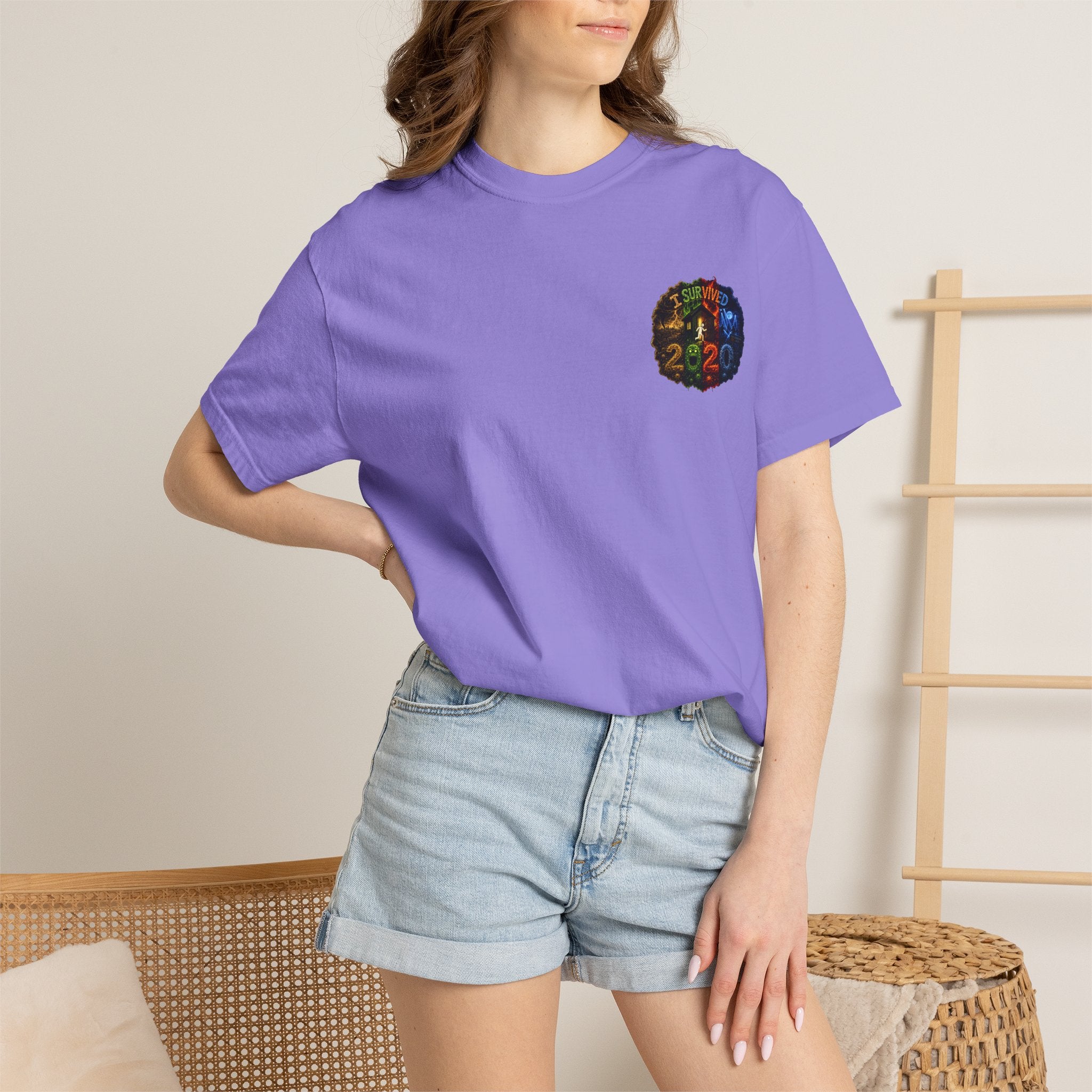 I Survived 2020 — "No Signal" Test Pattern Tee Alien Broadcast Finale Summer Premiere Unisex Garment-Dyed T-shirt