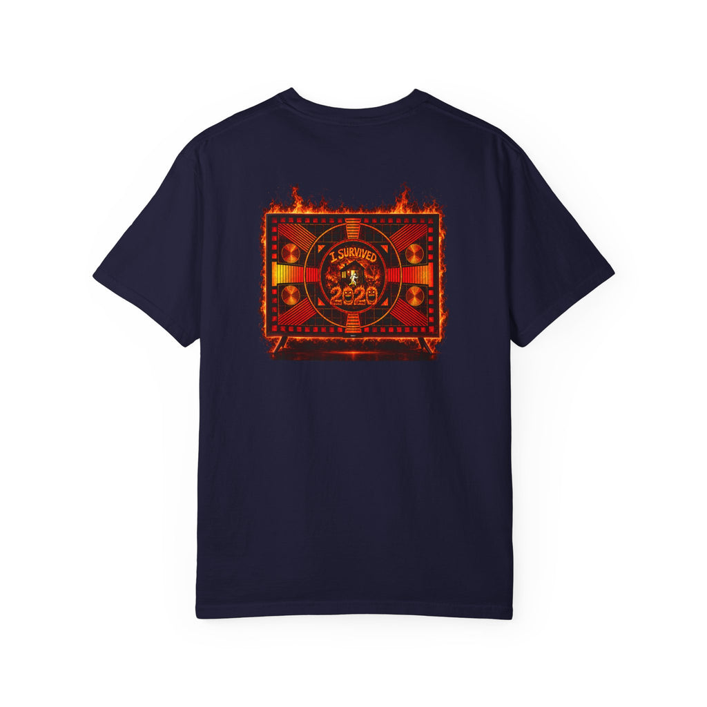 I Survived 2020 — "Please Stand By" Test Pattern Tee Wildfire Signal Edition Summer Premiere Unisex Garment-Dyed T-shirt