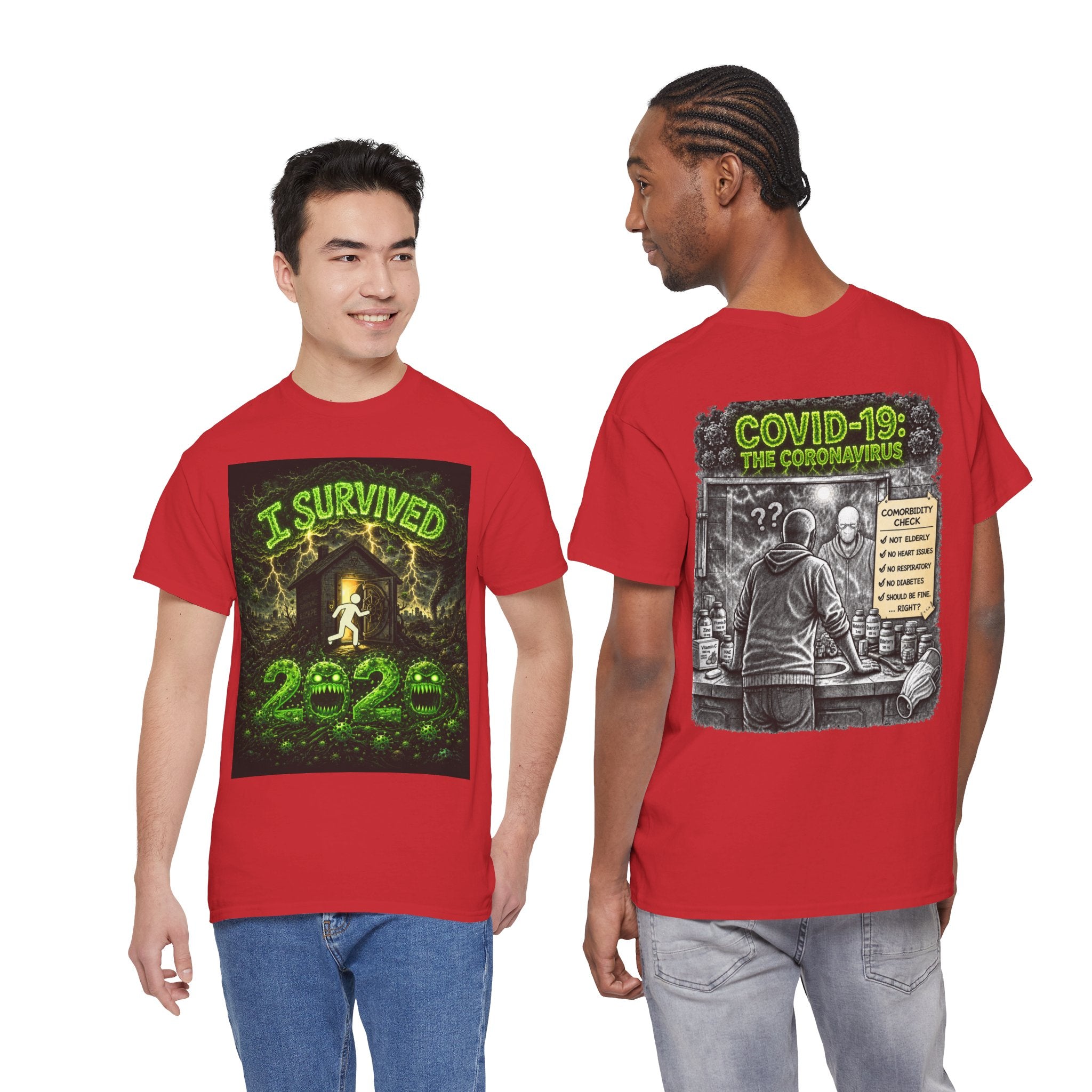 I Survived 2020 — S1:E1 "COVID-19: The Coronavirus" | Pandemic Edition Unisex Heavy Cotton Tee