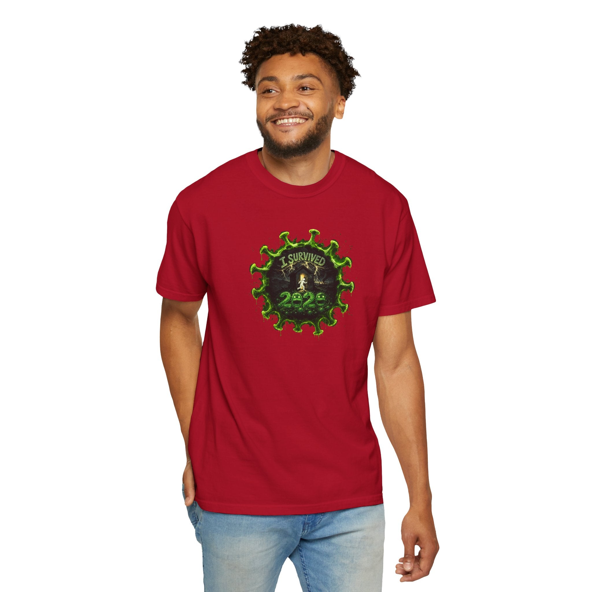 I Survived 2020 — PANDEMIC S1:E3: Director's Cut "The Jab!" Unisex Garment-Dyed T-shirt