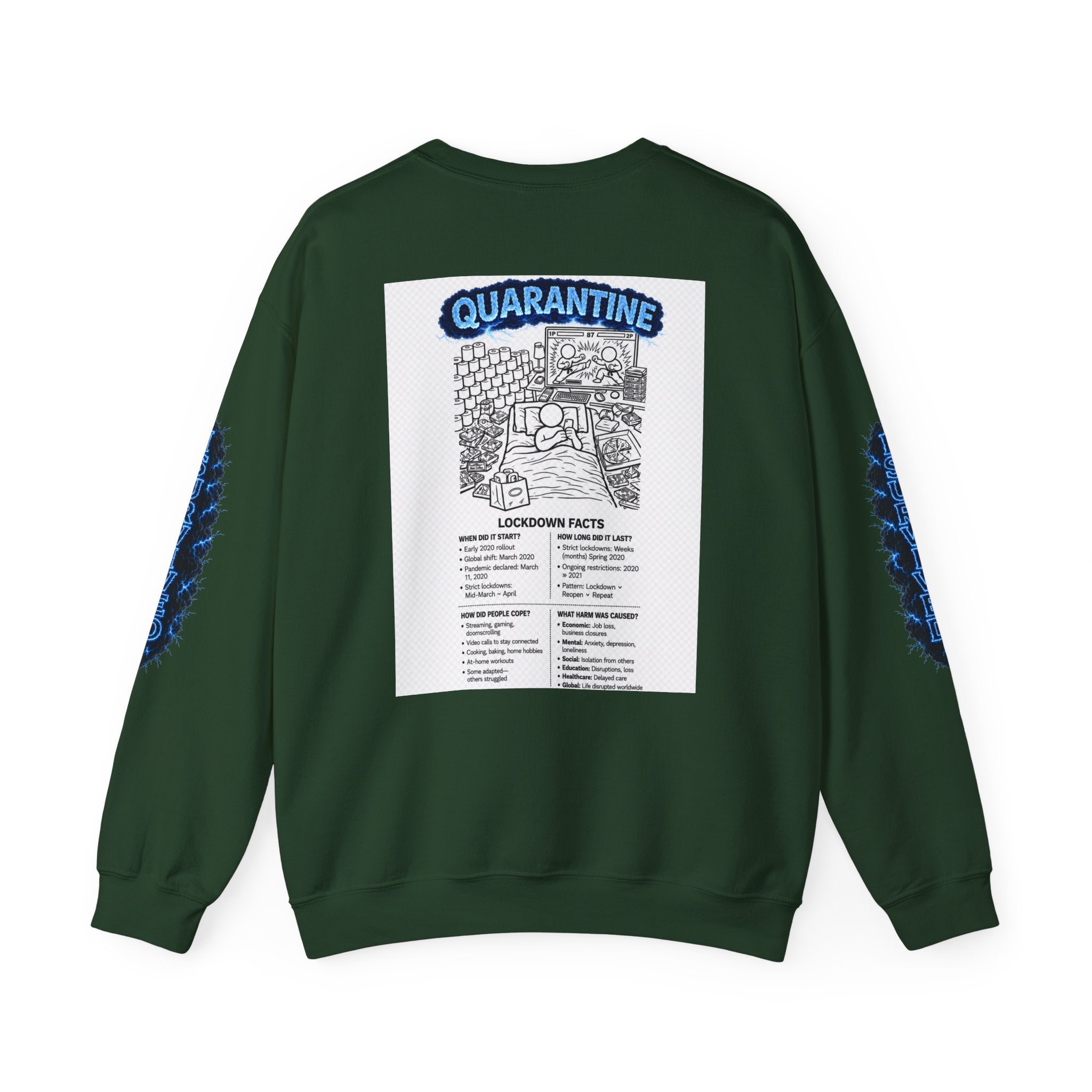 I Survived 2020 — Director's Cut S3:E1 "Quarantine" | Lockdown Edition Documentary Unisex Heavy Blend™ Crewneck Sweatshirt