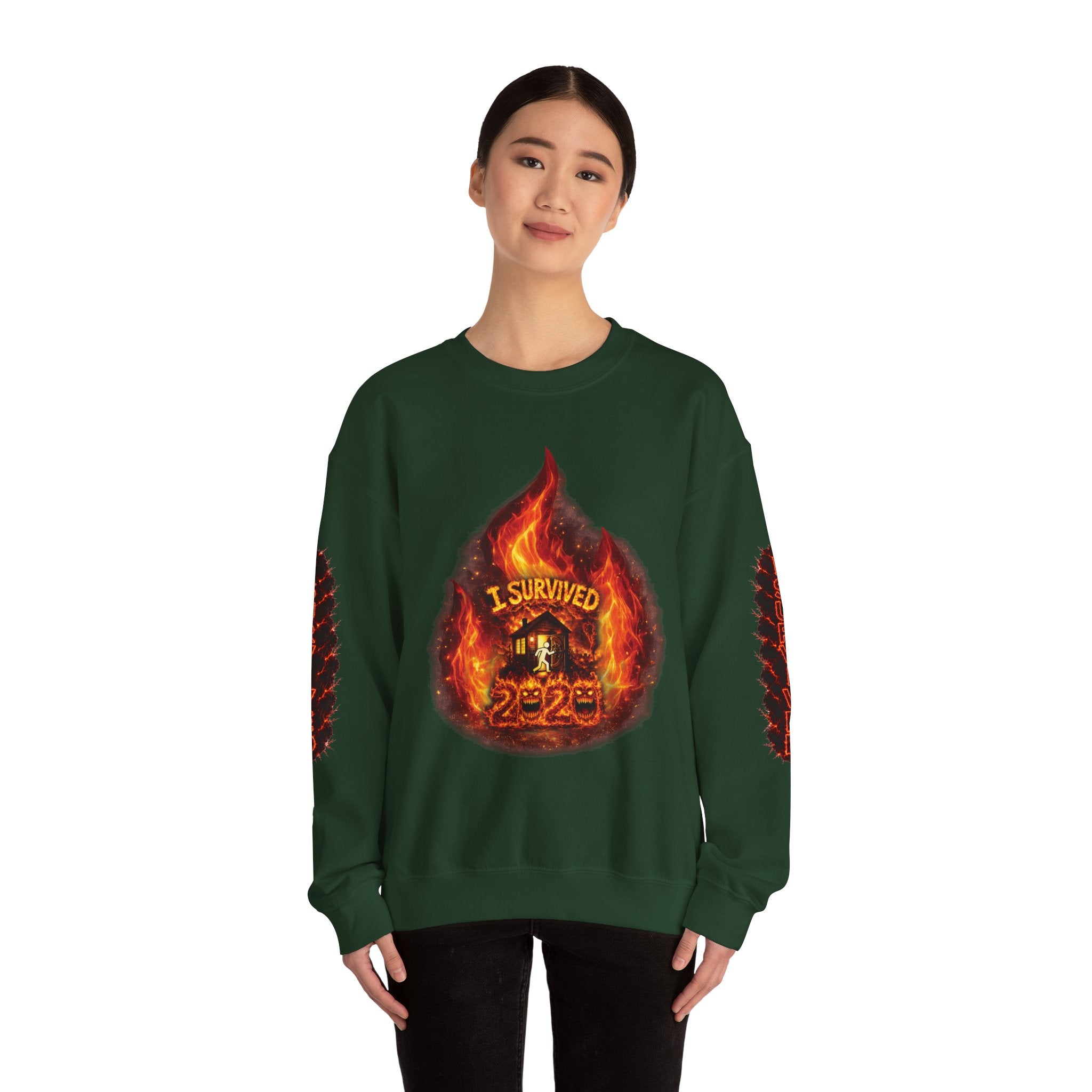 I Survived 2020 — Director's Cut S2:E1 "Berry Creek" | Wildfire Edition Memorial Unisex Heavy Blend™ Crewneck Sweatshirt