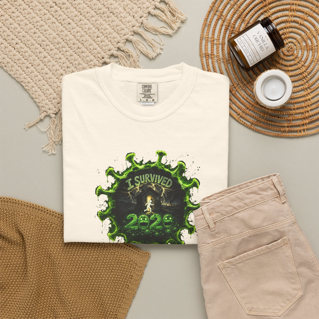 I Survived 2020 —  PANDEMIC S1:E1: Director's Cut "COVID-19: The Coronavirus" Unisex Garment-Dyed T-shirt