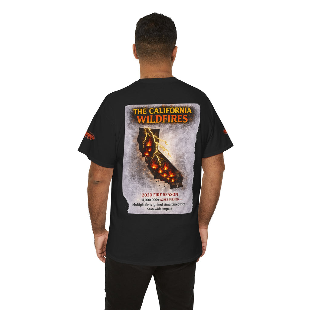 I Survived 2020 — WILDFIRES S2:E3: Director's Cut Special Edition "The California Wildfires" Memorial Unisex Heavy Cotton Tee
