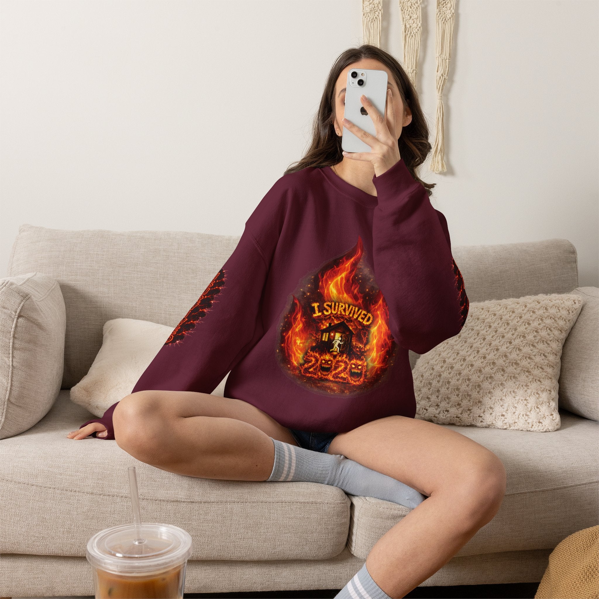I Survived 2020 — Director's Cut S2:E2 "The Bobcat Fire" | Wildfire Edition Memorial Unisex Heavy Blend™ Crewneck Sweatshirt