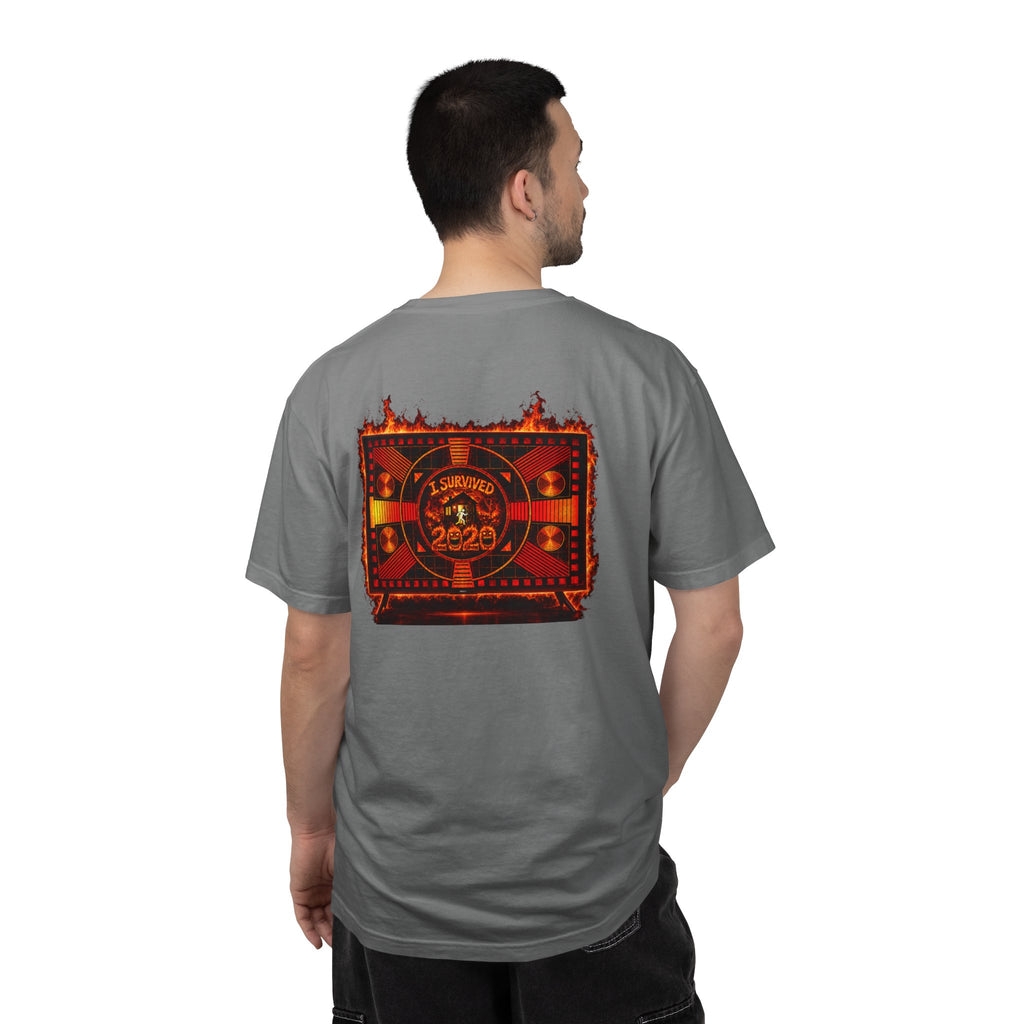 I Survived 2020 — "Please Stand By" Test Pattern Tee Wildfire Signal Edition Summer Premiere Unisex Garment-Dyed T-shirt