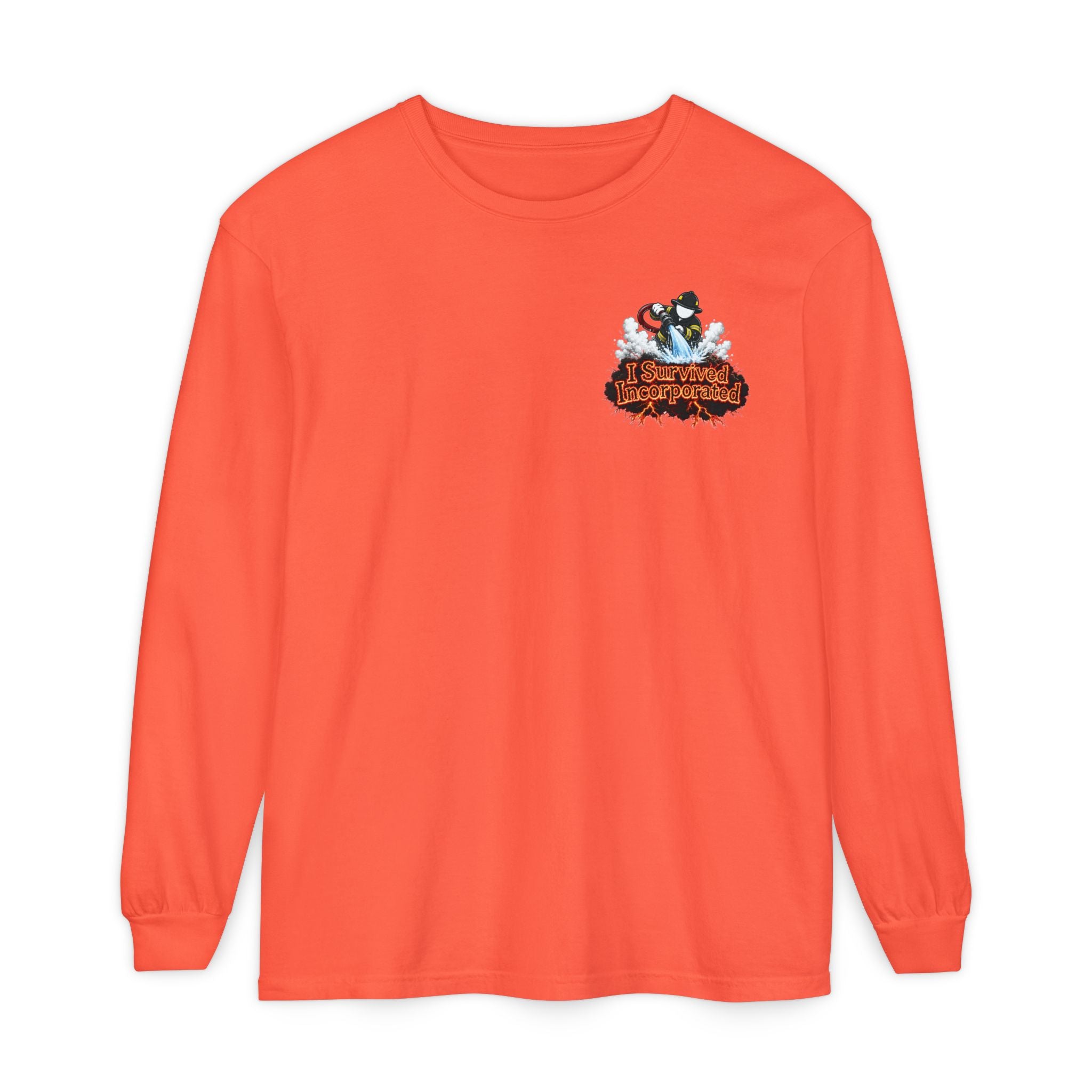 I Survived 2020 — "Please Stand By" Test Pattern Tee Wildfire Signal Edition Summer Premiere Unisex Garment-Dyed Long Sleeve T-Shirt