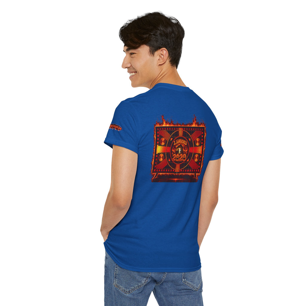 I Survived 2020 — "Please Stand By" Test Pattern Tee Wildfire Signal Special Edition Summer Premiere Unisex Heavy Cotton Tee