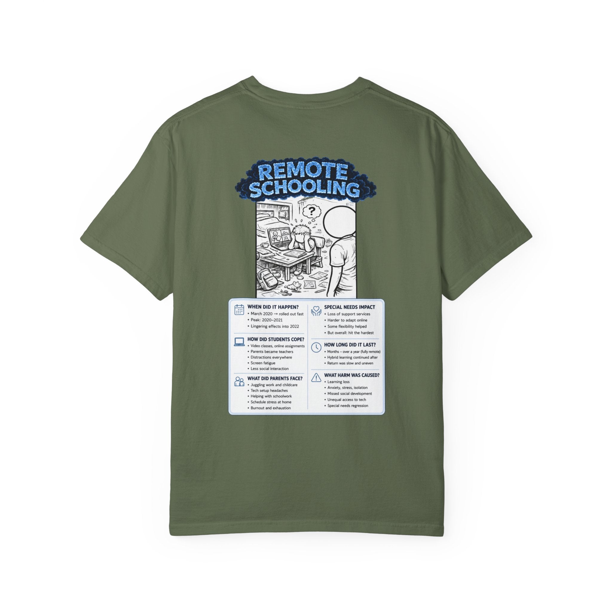 I Survived 2020 —  LOCKDOWN S3:E3: Director's Cut "Remote Schooling" Unisex Garment-Dyed T-shirt