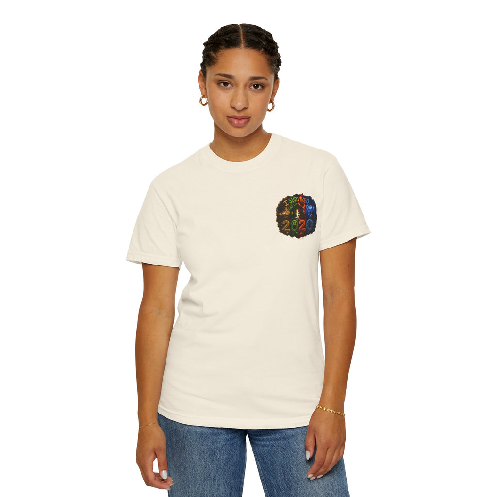 I Survived 2020 — "No Signal" Test Pattern Tee Alien Broadcast Finale Summer Premiere Unisex Garment-Dyed T-shirt