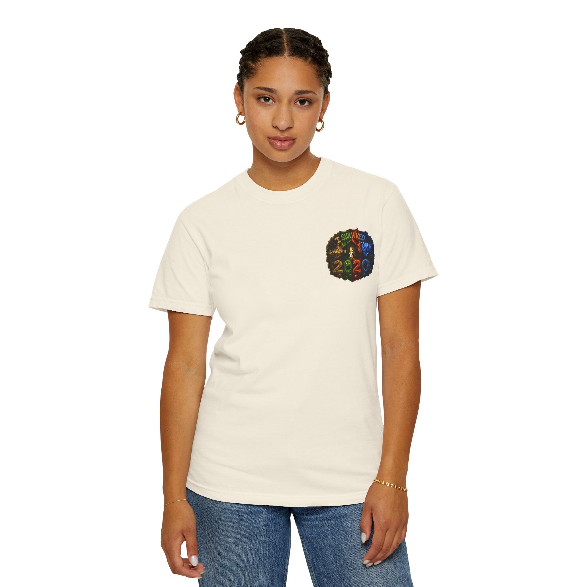 I Survived 2020 — "No Signal" Test Pattern Tee Alien Broadcast Finale Summer Premiere Unisex Garment-Dyed T-shirt