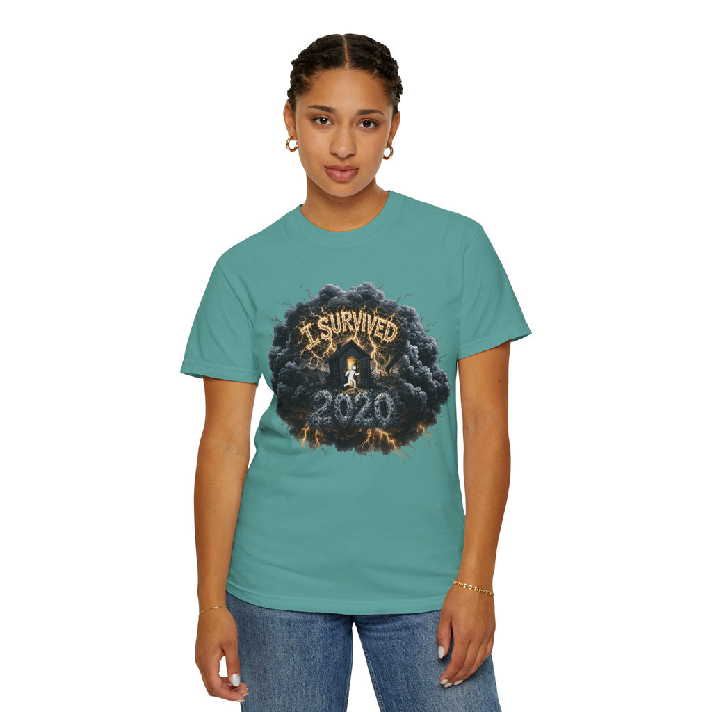 I Survived 2020 — Original Design Teaser Tee | Season 1 Premiere Drop Unisex Garment-Dyed T-shirt