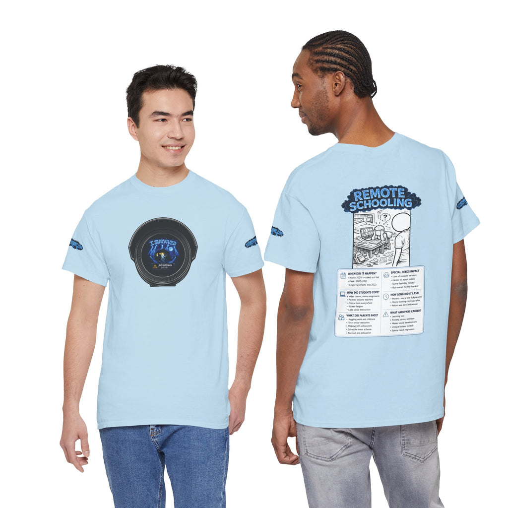 I Survived 2020 — LOCKDOWN S3:E3: Director's Cut Special Edition "Remote Schooling" Unisex Heavy Cotton Tee