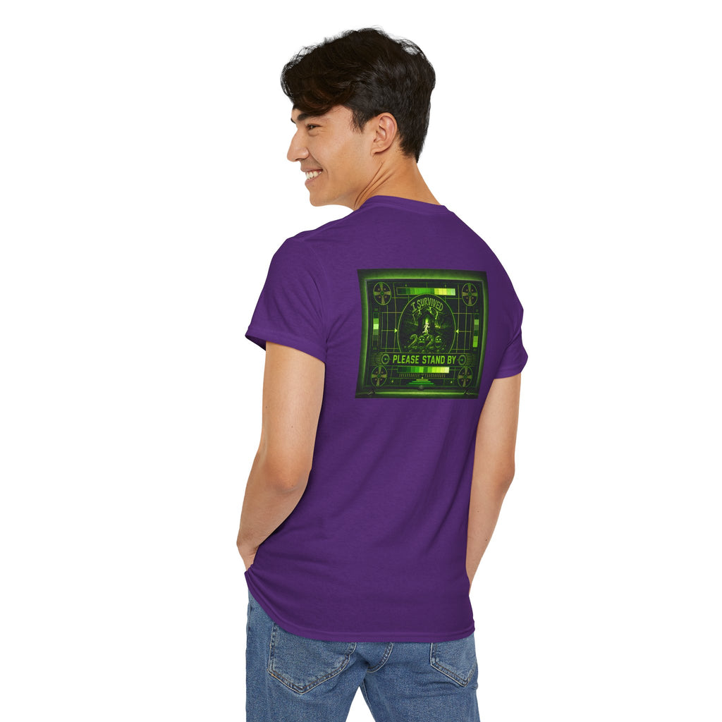 I Survived 2020 — "Please Stand By" Test Pattern Toxic Signal Tee Summer Premiere Unisex Heavy Cotton Tee