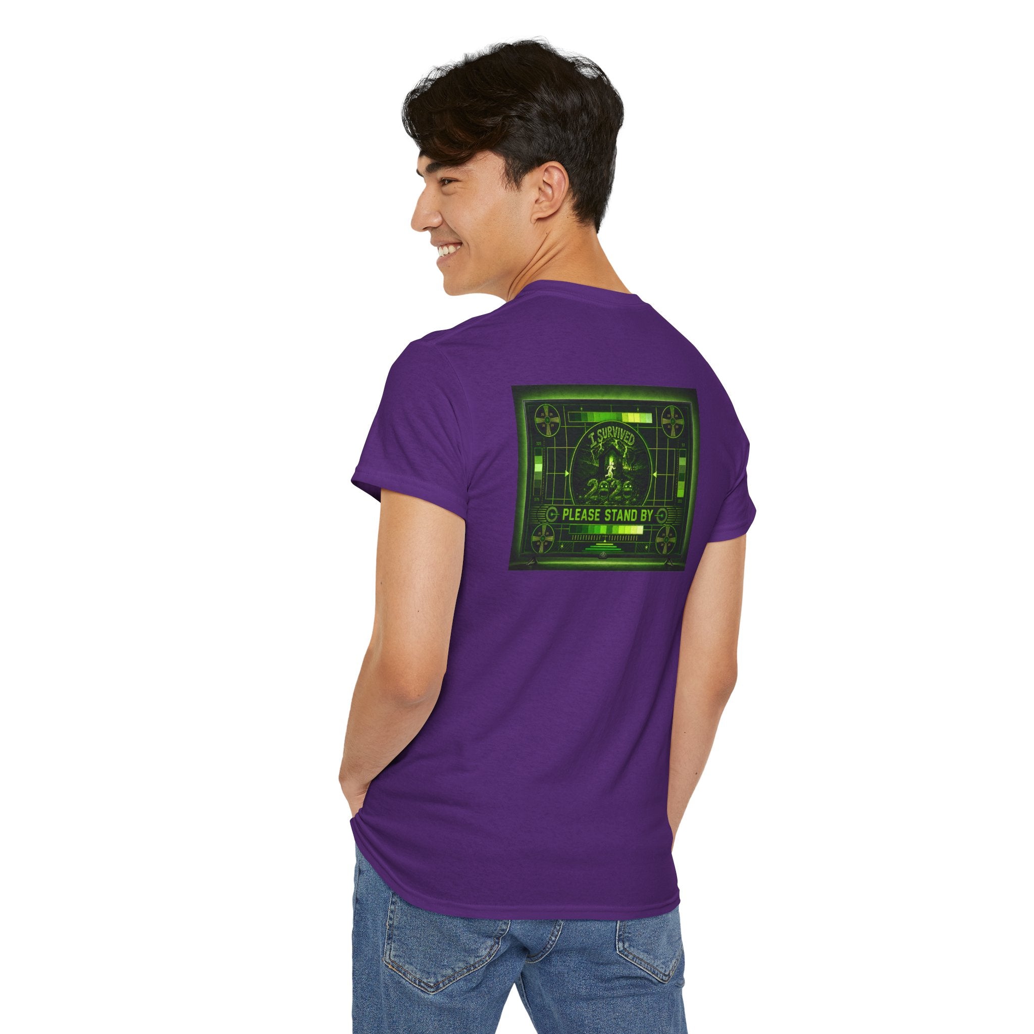 I Survived 2020 — "Please Stand By" Test Pattern Toxic Signal Tee Summer Premiere Unisex Heavy Cotton Tee