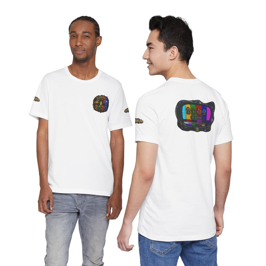 I Survived 2020 — "No Signal" Test Pattern Tee Alien Broadcast Finale Summer Premiere Unisex Jersey Short Sleeve Tee