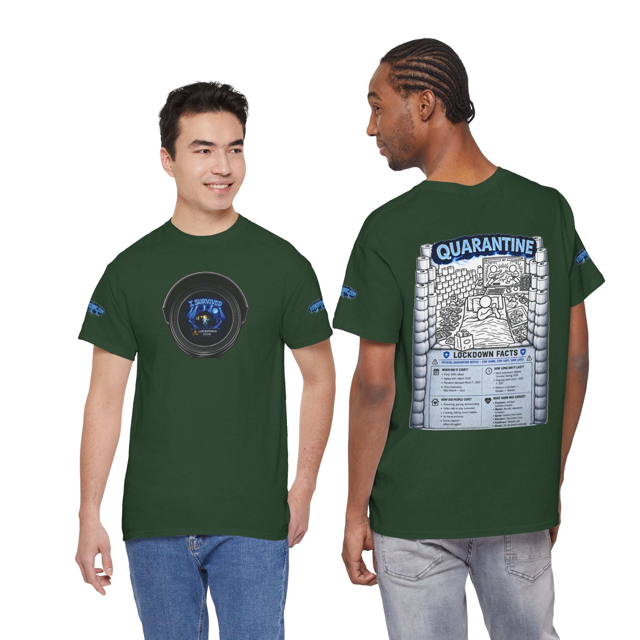 I Survived 2020 — LOCKDOWN S3:E1: Director's Cut Special Edition "Quarantine" Unisex Heavy Cotton Tee