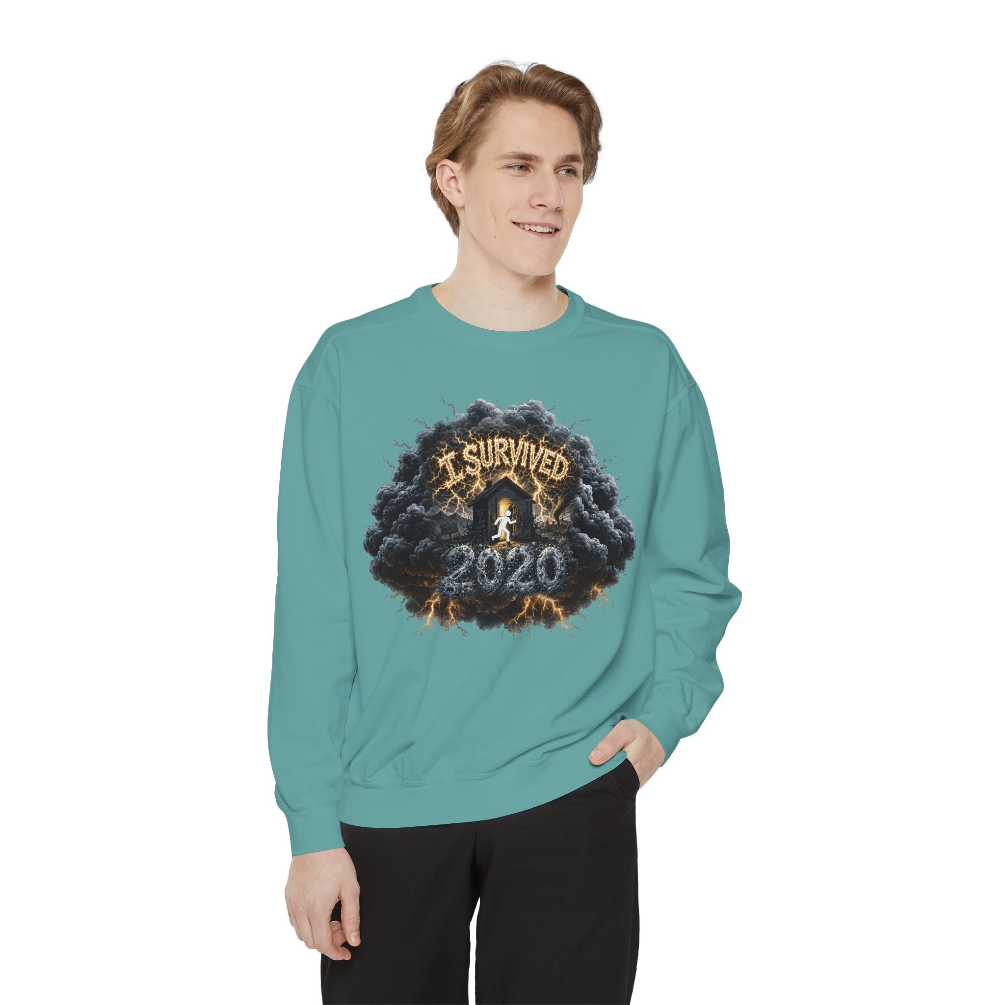 I Survived 2020 — Director's Cut Original Design Teaser Sweatshirt | Season 1 Premiere Drop Unisex Garment-Dyed Sweatshirt
