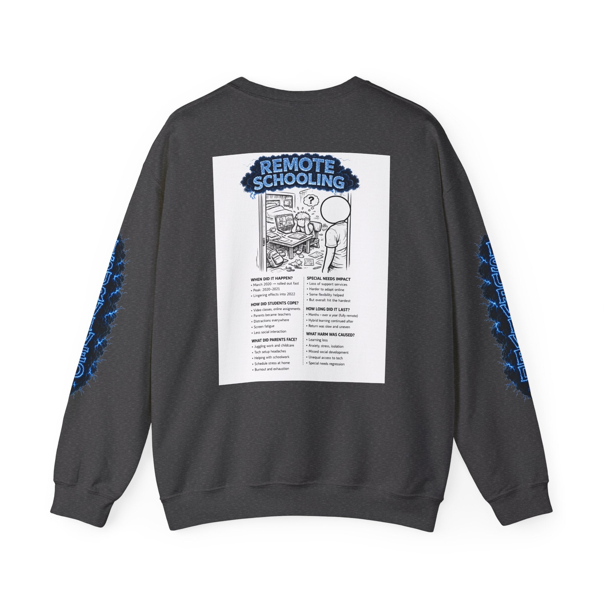 I Survived 2020 — Director's Cut S3:E3 "Remote Schooling" | Lockdown Edition Documentary Unisex Heavy Blend™ Crewneck Sweatshirt