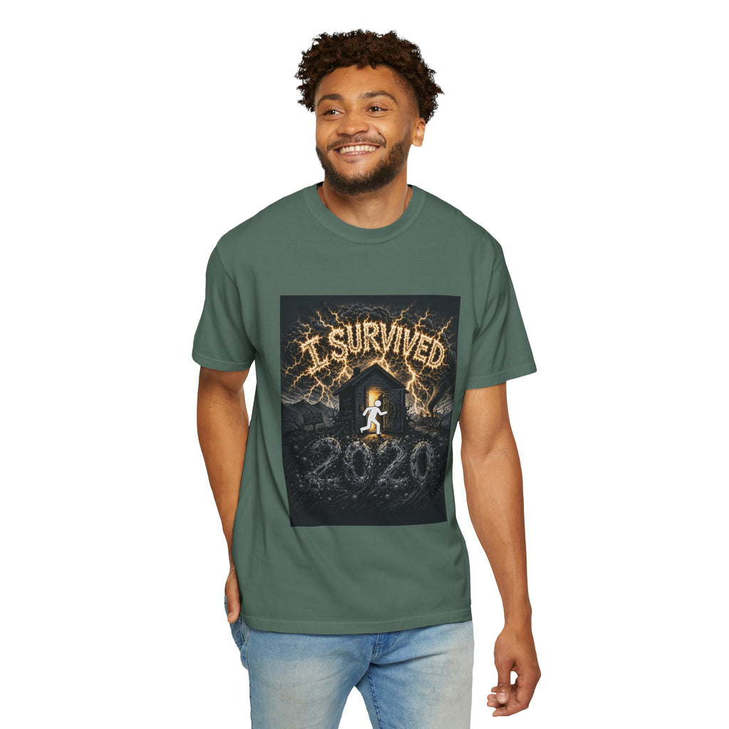 I Survived 2020 — Original Design Teaser Tee | Season 1 Premiere Drop Unisex Garment-Dyed T-shirt
