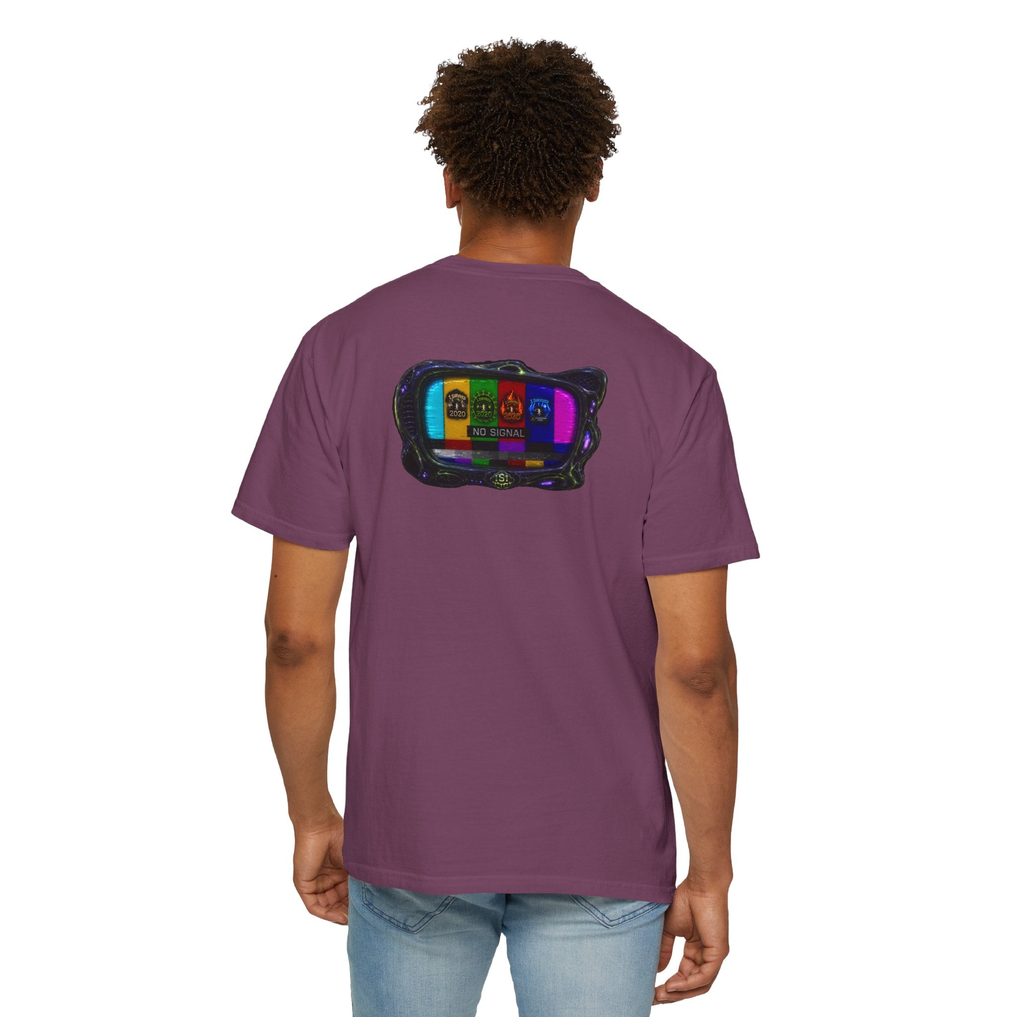 I Survived 2020 — "No Signal" Test Pattern Tee Alien Broadcast Finale Summer Premiere Unisex Garment-Dyed T-shirt