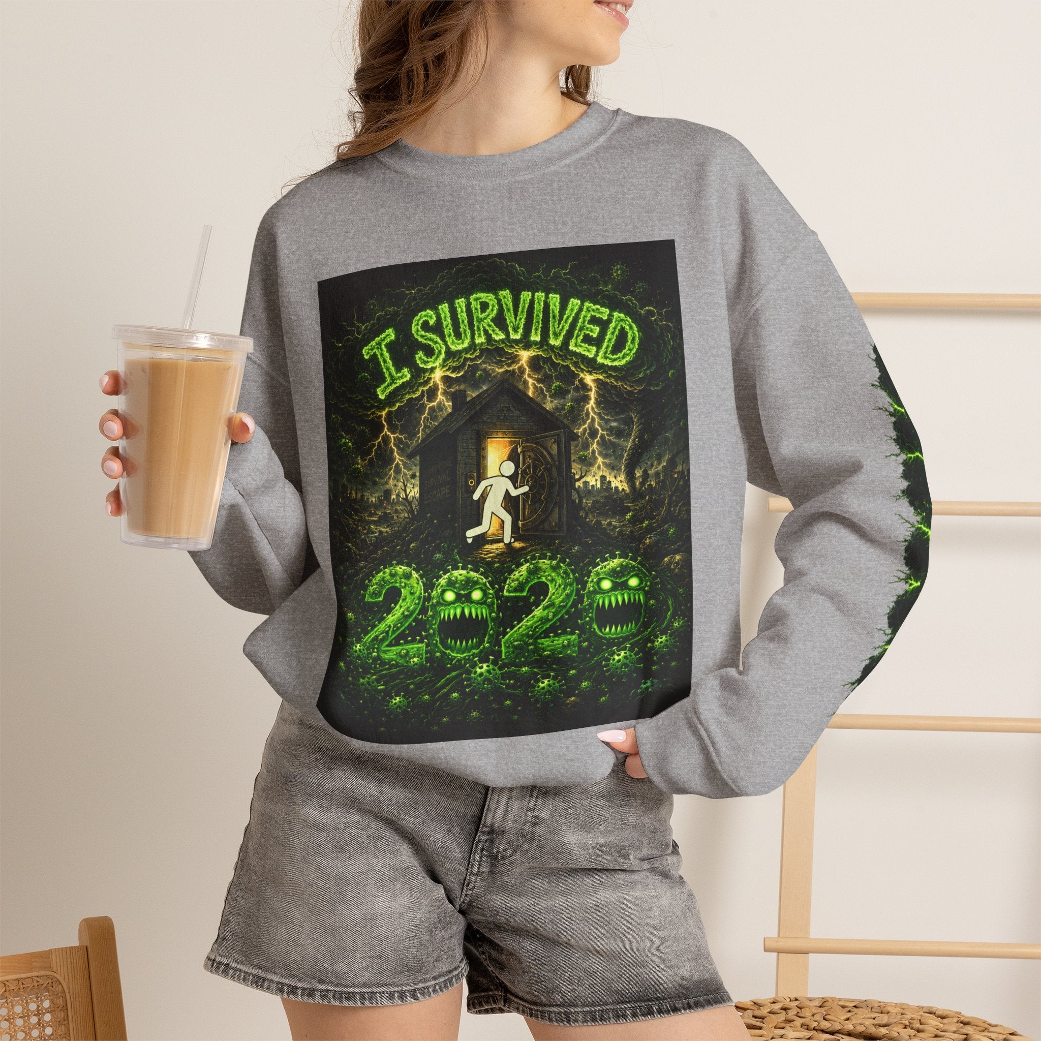 I Survived 2020 — PANDEMIC S1:E1: "COVID-19: The Coronavirus" Unisex Heavy Blend™ Crewneck Sweatshirt