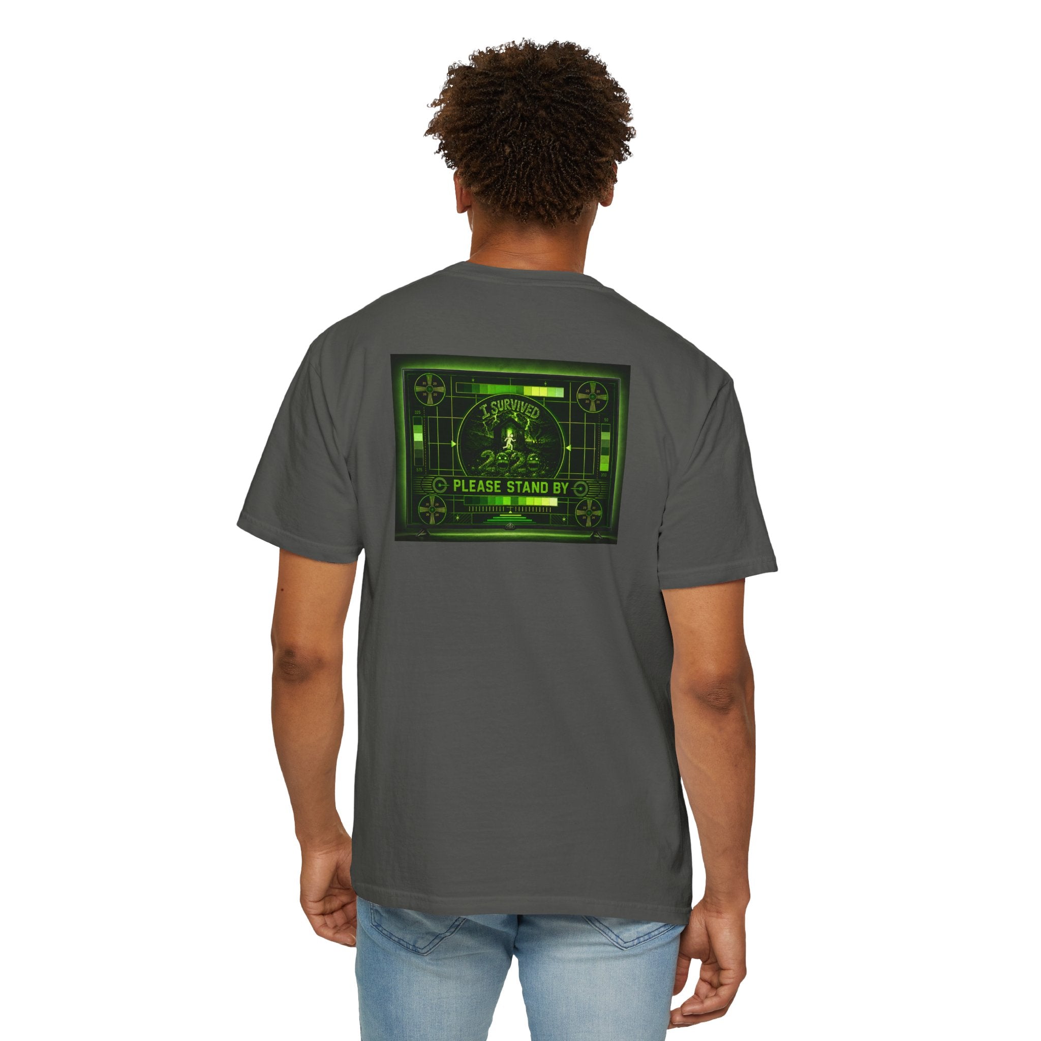 I Survived 2020 — "Please Stand By" Test Pattern Toxic Signal Tee Summer Premiere Unisex Garment-Dyed T-shirt