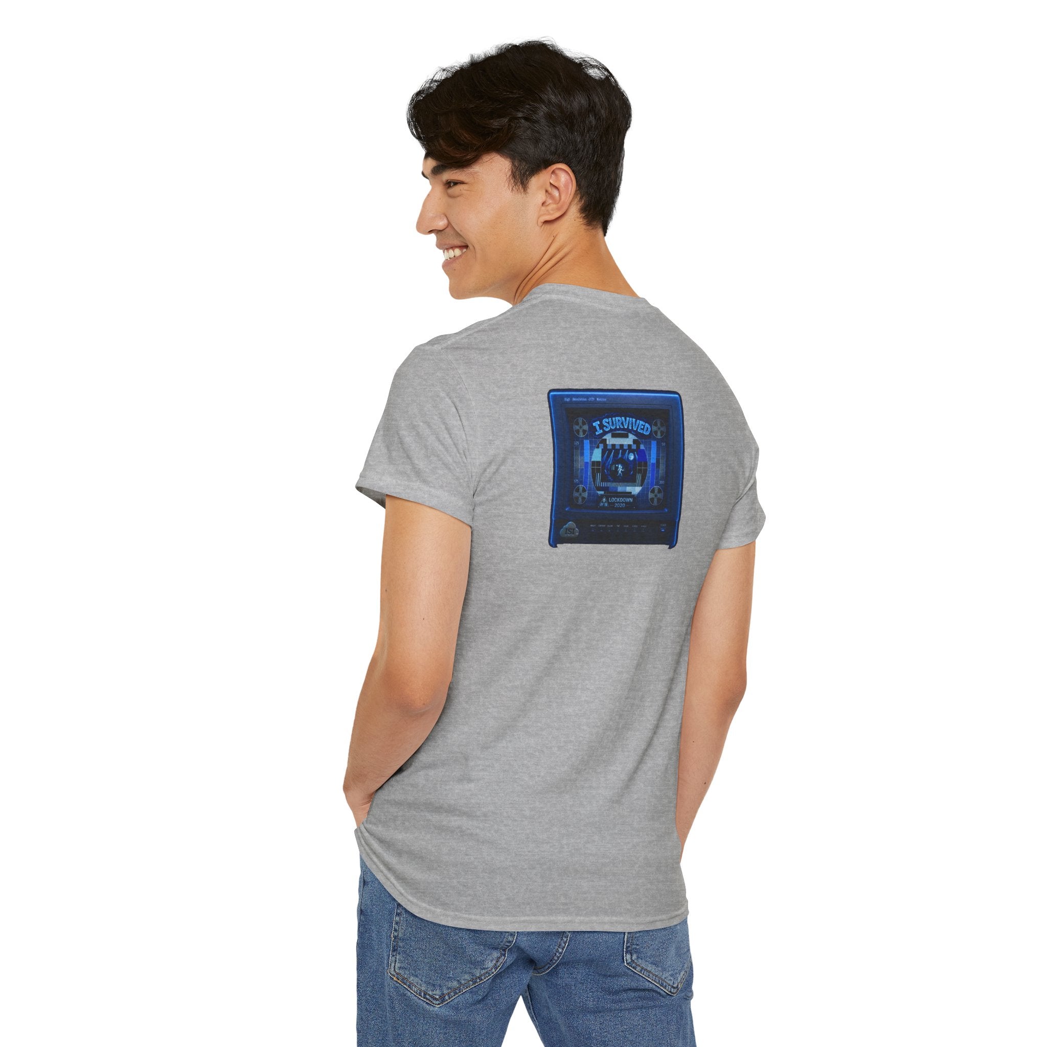 I Survived 2020 — "Please Stand By" Test Pattern Tee Lockdown Surveillance Edition Summer Exclusive Unisex Heavy Cotton Tee