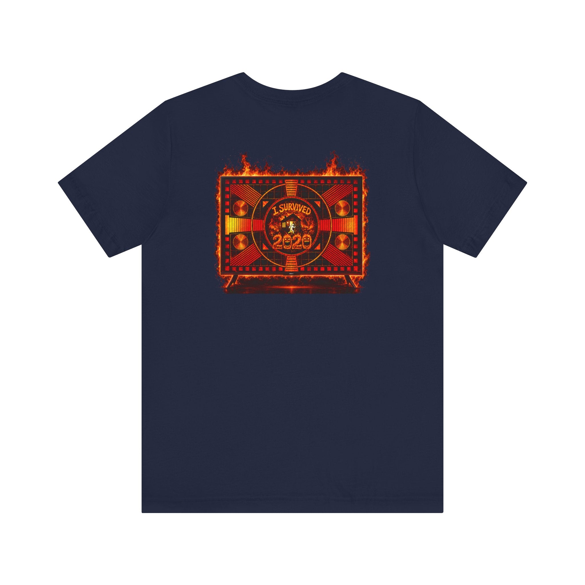 I Survived 2020 — "Please Stand By" Test Pattern Tee Wildfire Signal Edition Summer Premiere Unisex Jersey Short Sleeve Tee