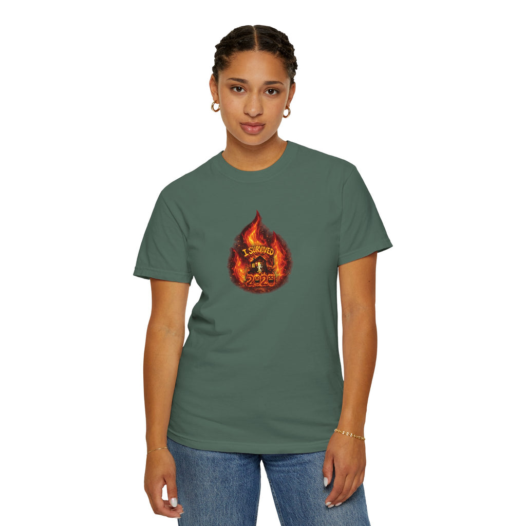 I Survived 2020 — WILDFIRES S2:E4: Director's Cut "Western U.S. Wildfire Season" Memorial Unisex Garment-Dyed T-shirt