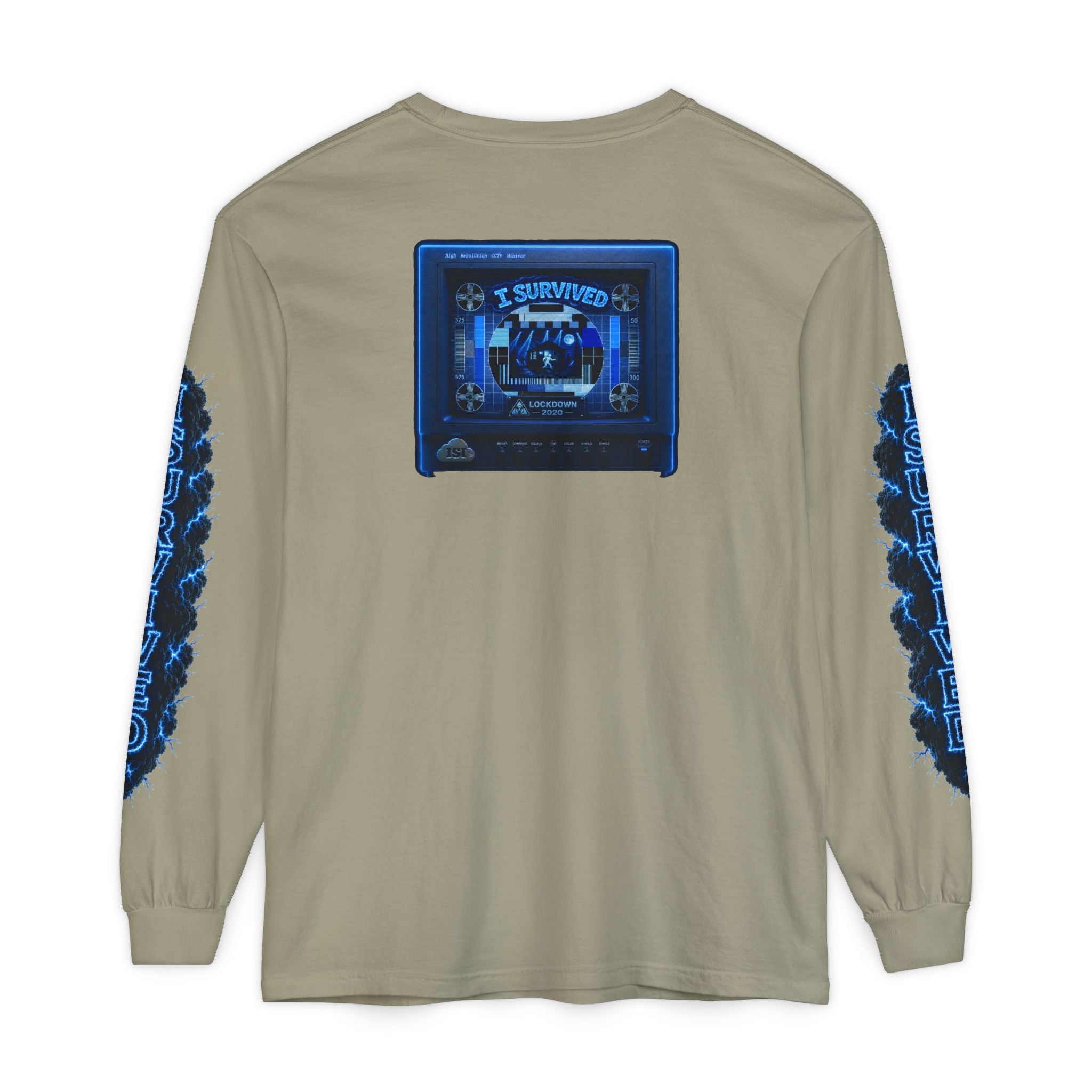 I Survived 2020 — "Please Stand By" Test Pattern Tee Lockdown Special Edition Summer Exclusive Unisex Garment-Dyed Long Sleeve T-Shirt