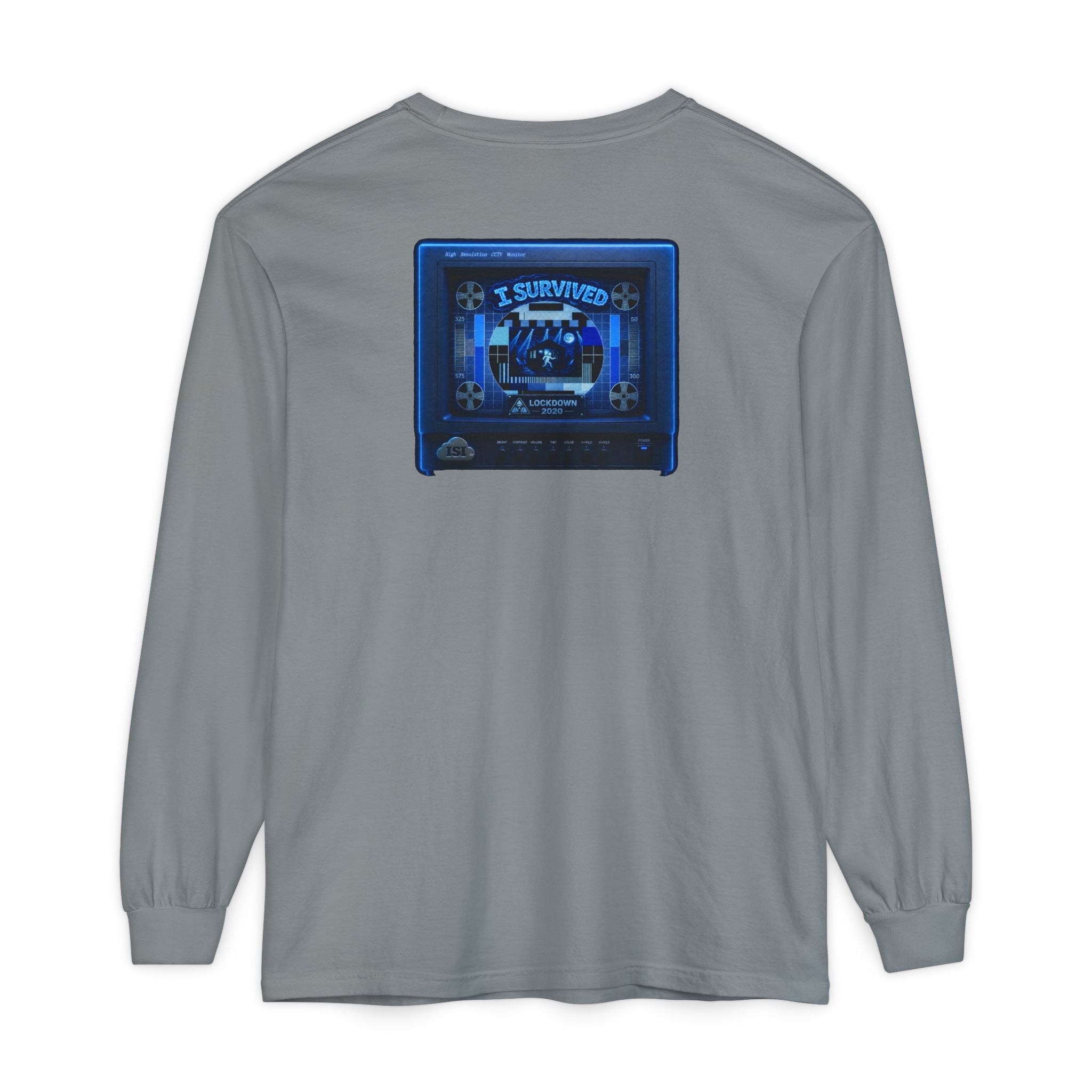 I Survived 2020 — "Please Stand By" Test Pattern Tee Lockdown Edition Summer Exclusive Unisex Garment-Dyed Long Sleeve T-Shirt