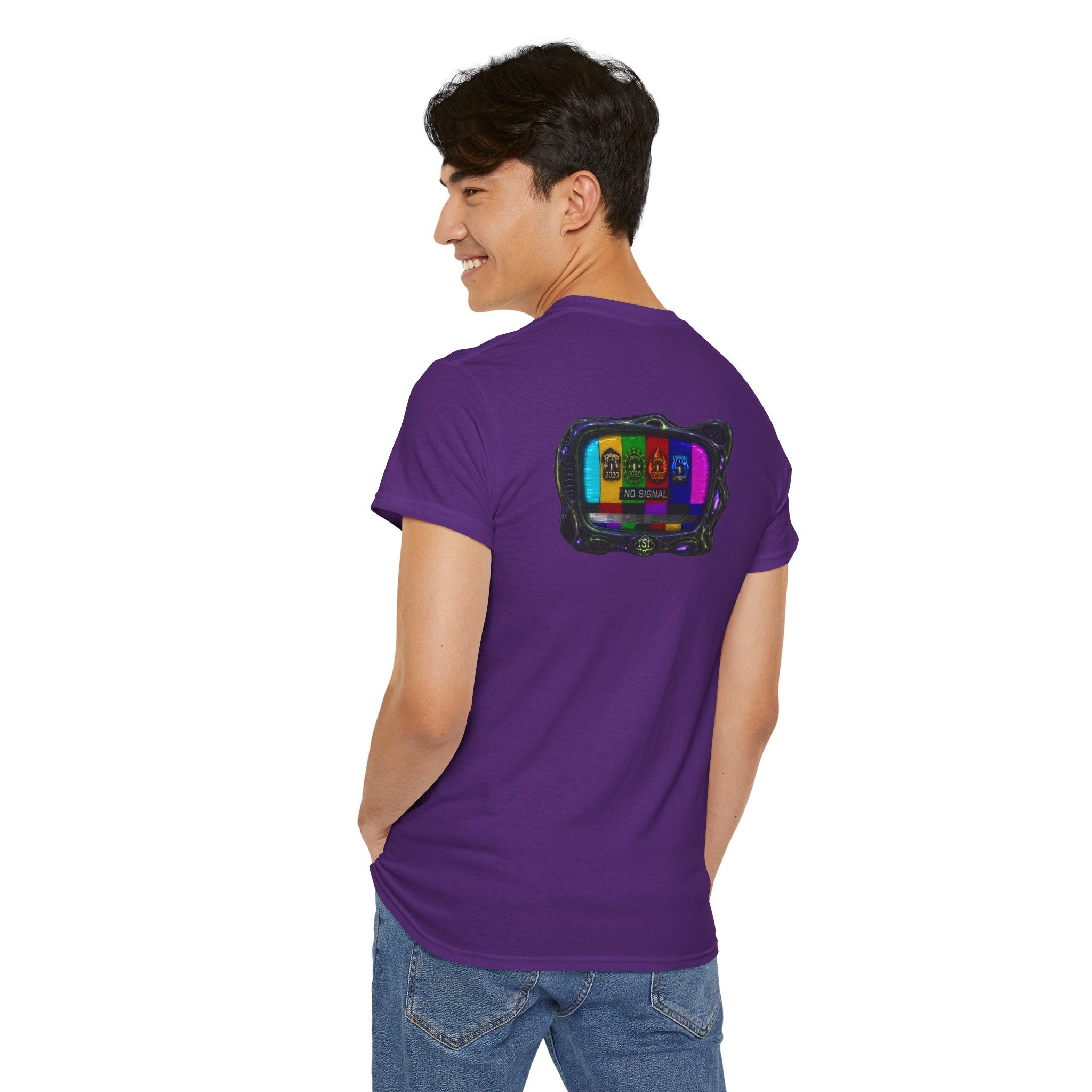 I Survived 2020 — "No Signal" Test Pattern Tee Alien Broadcast Finale Summer Premiere Unisex Heavy Cotton Tee