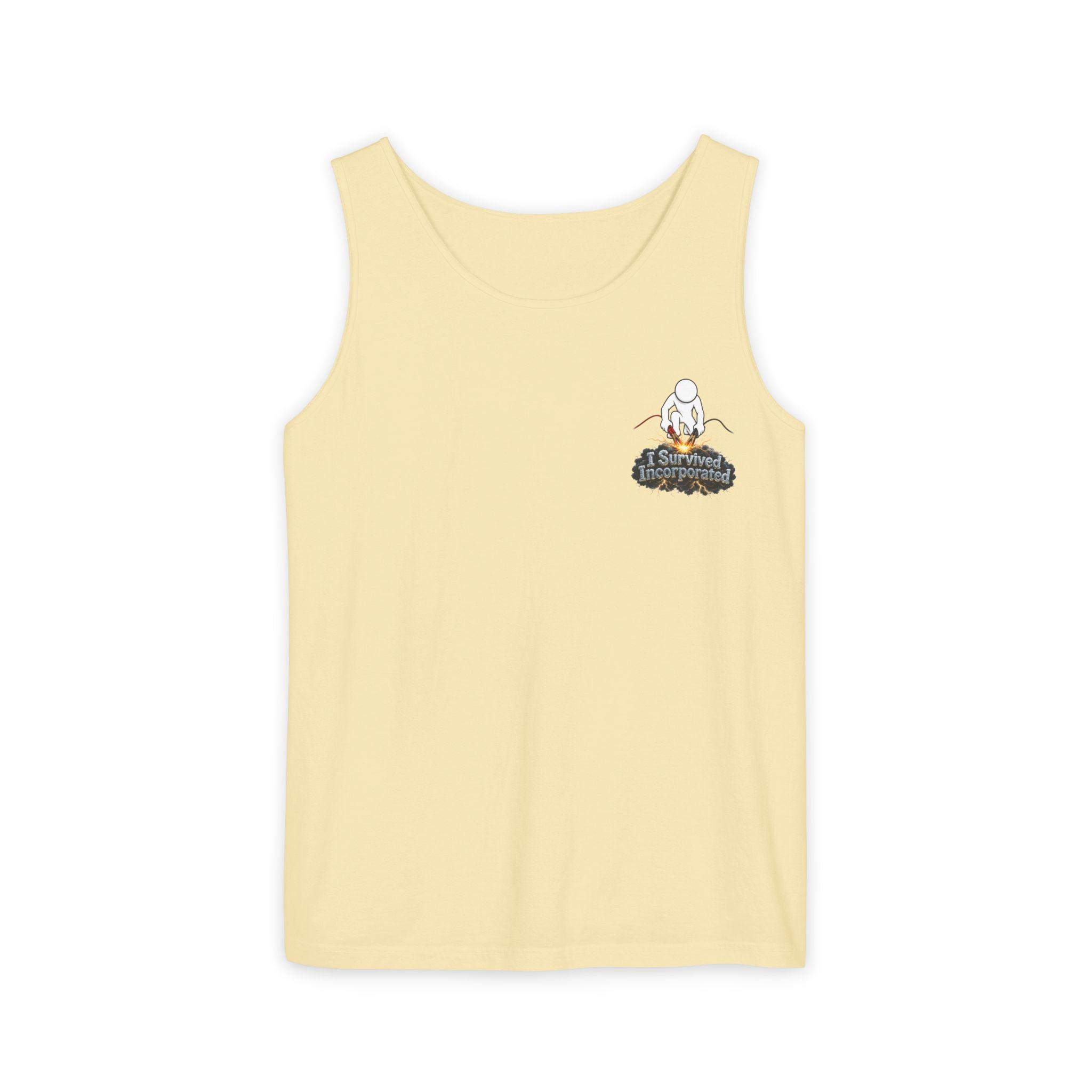 I Survived 2020 — "Please Stand By" Test Pattern Tee Summer Premier  Unisex Garment-Dyed Tank Top